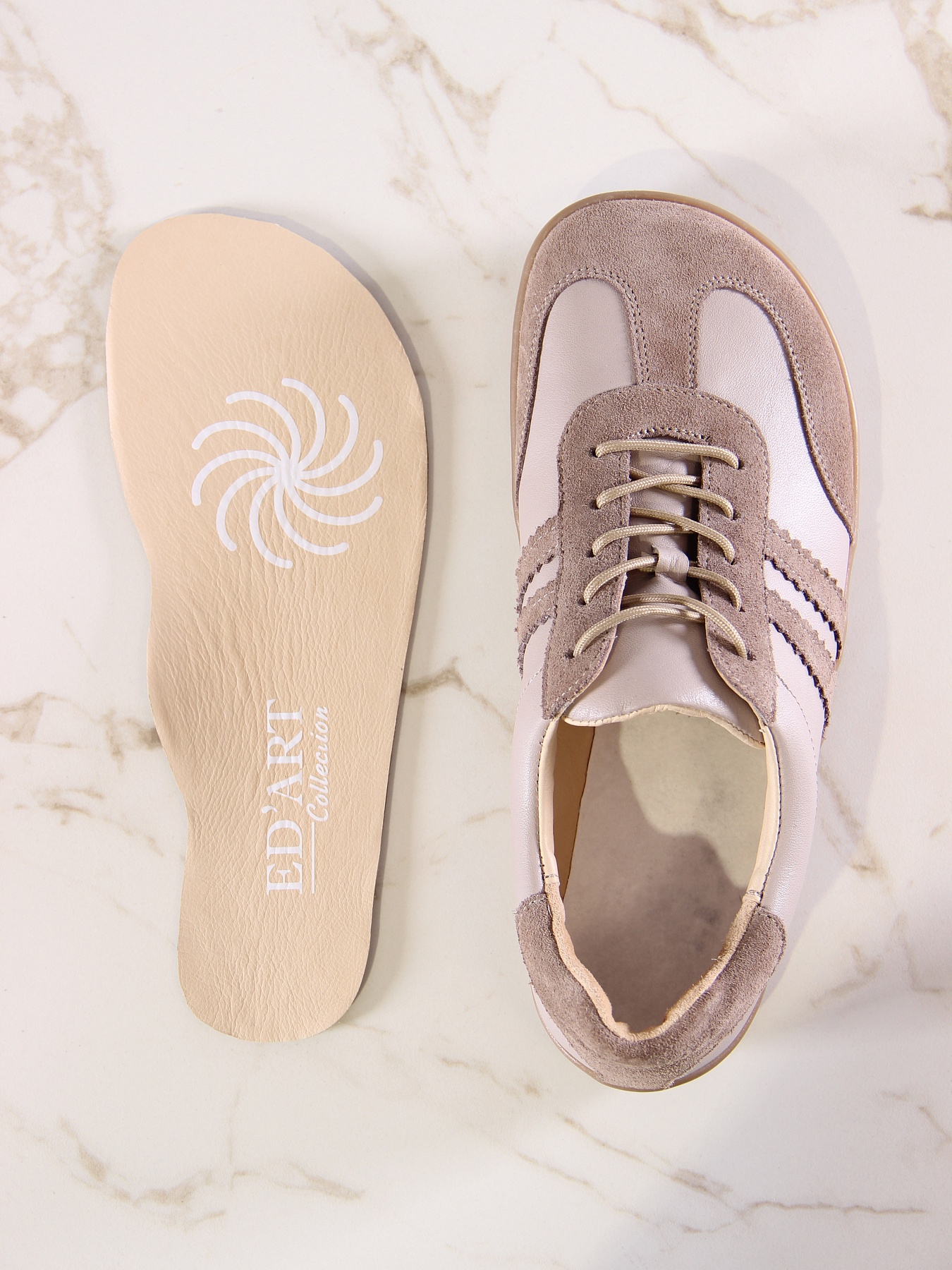 картинка Босоногие кеды ED'ART 184.nata'br.Визон+капучино замша от интернет магазина