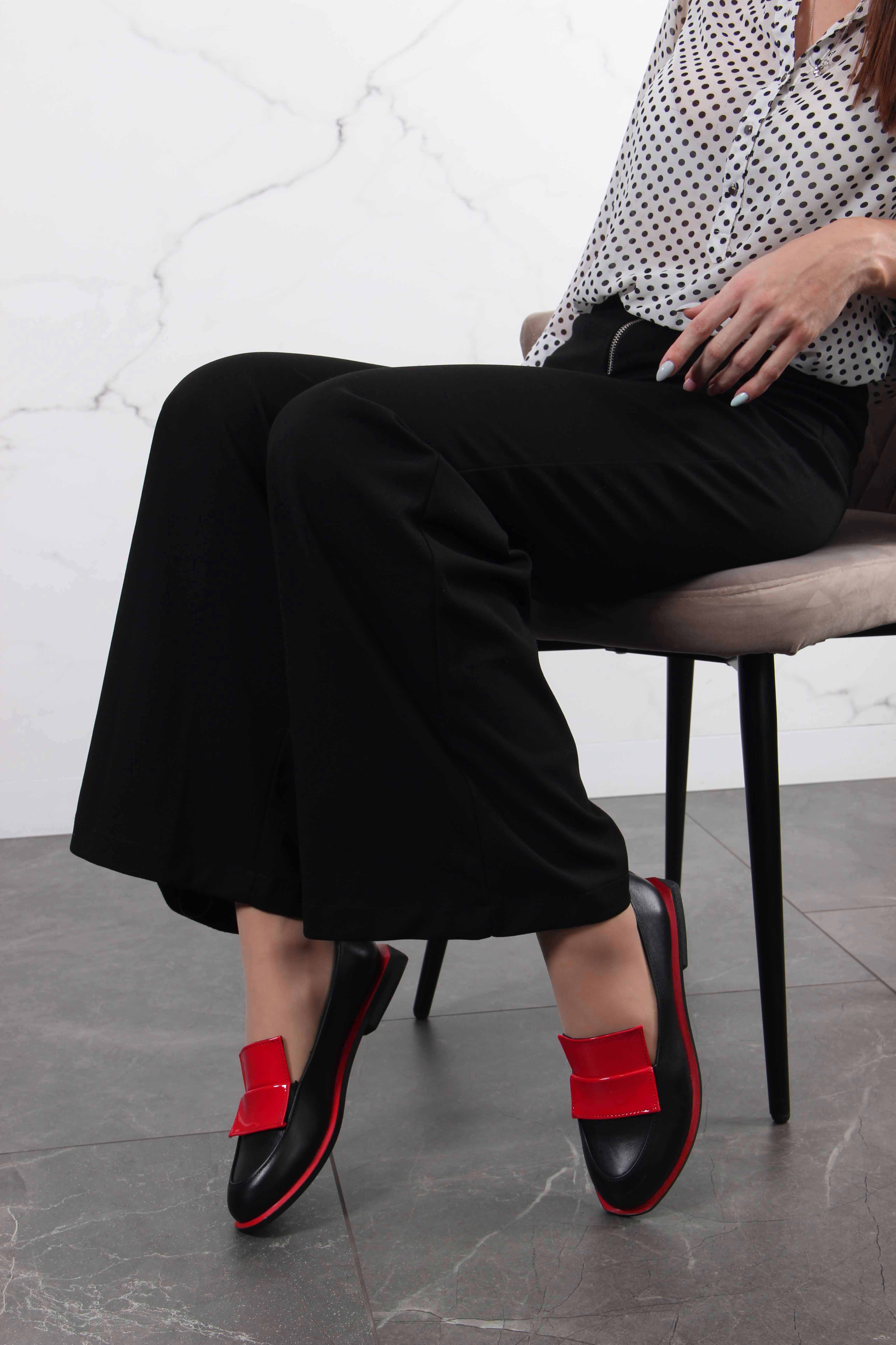 картинка Лоферы туфли ED'ART 118.Viсtoria'bl.Черный-красный от интернет магазина