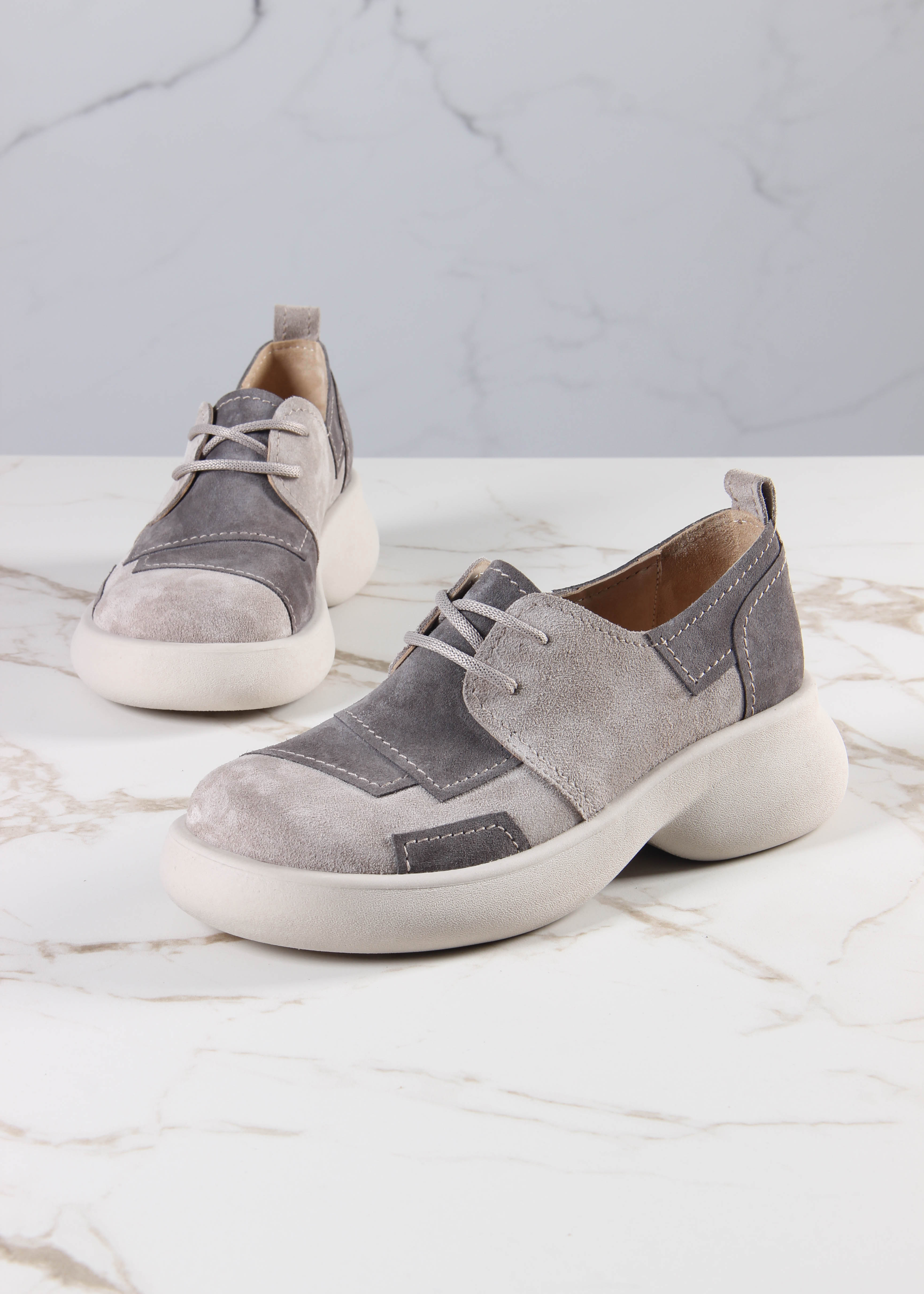 картинка Полуботинки туфли ED'ART 205.927'be. Каменный замша Серый замок от интернет магазина