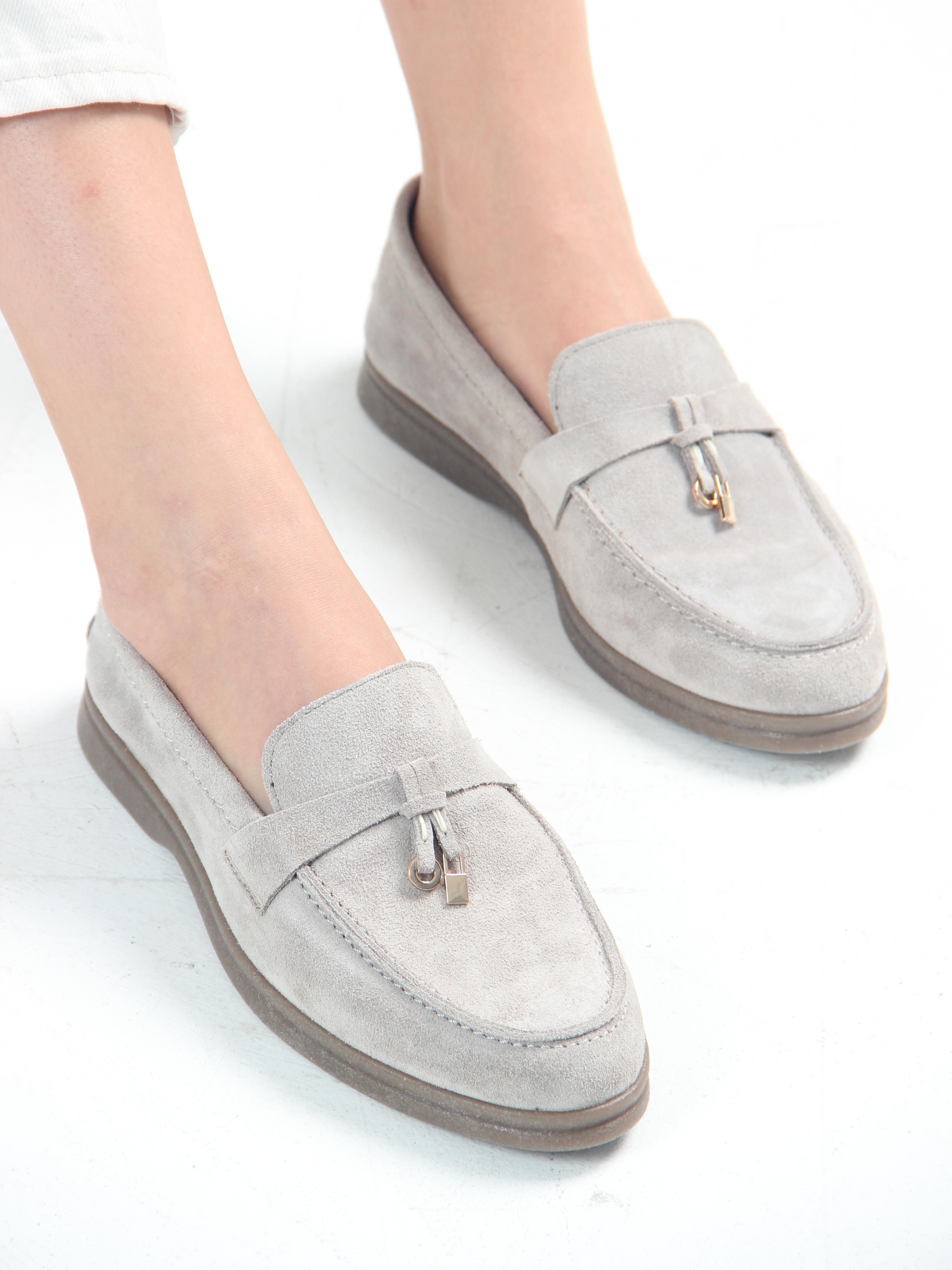 картинка Лоферы лоферы ED'ART 170.2614'be. Каменный замша от интернет магазина