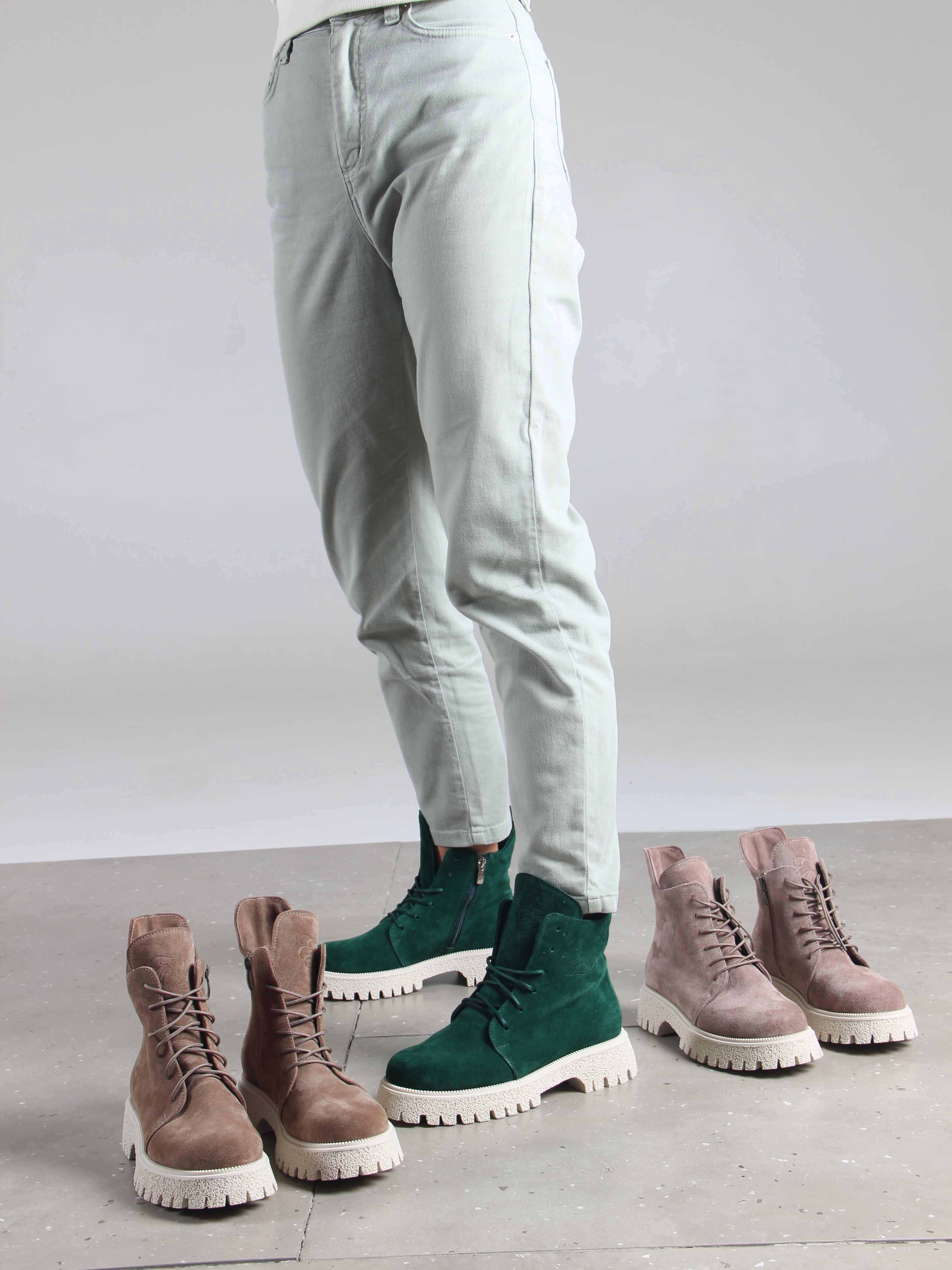 картинка Ботинки ED'ART 228.V.1541'be. Зеленый замша от интернет магазина