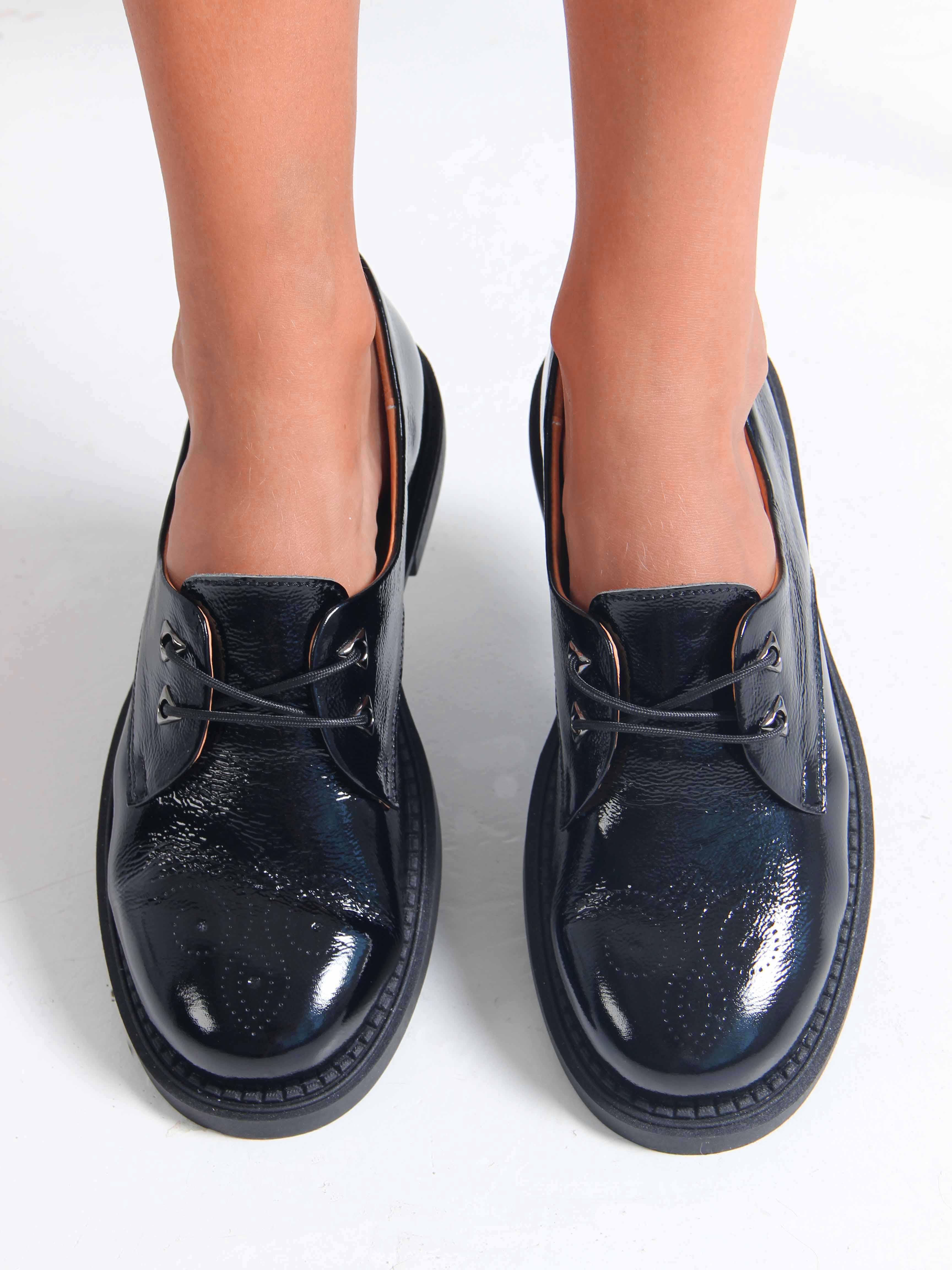 картинка Туфли полуботинки ED'ART 105.2693.bl. Черный наплак от интернет магазина