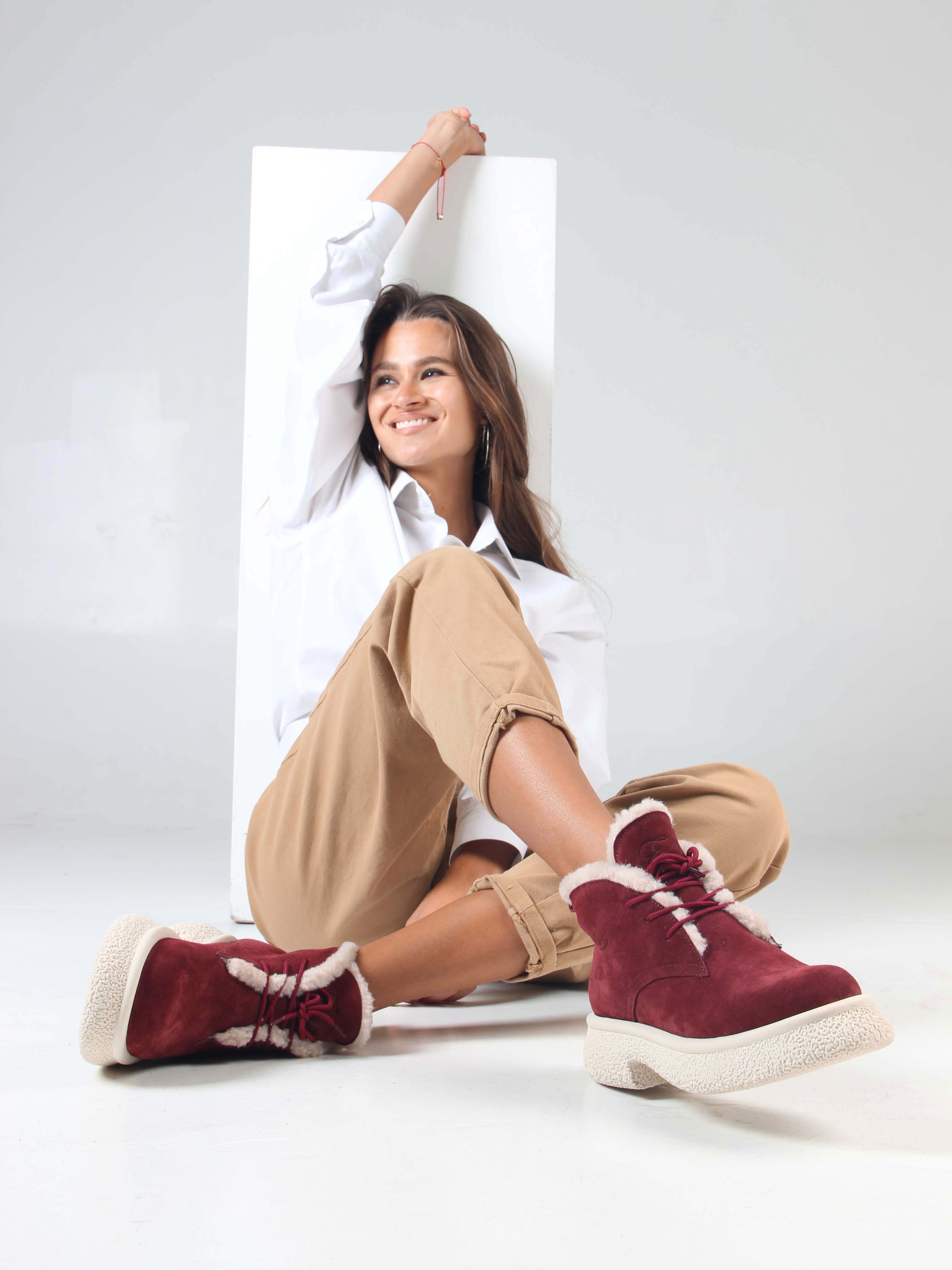 картинка Ботинки ED'ART 308.агата'w. бордo замша з от интернет магазина