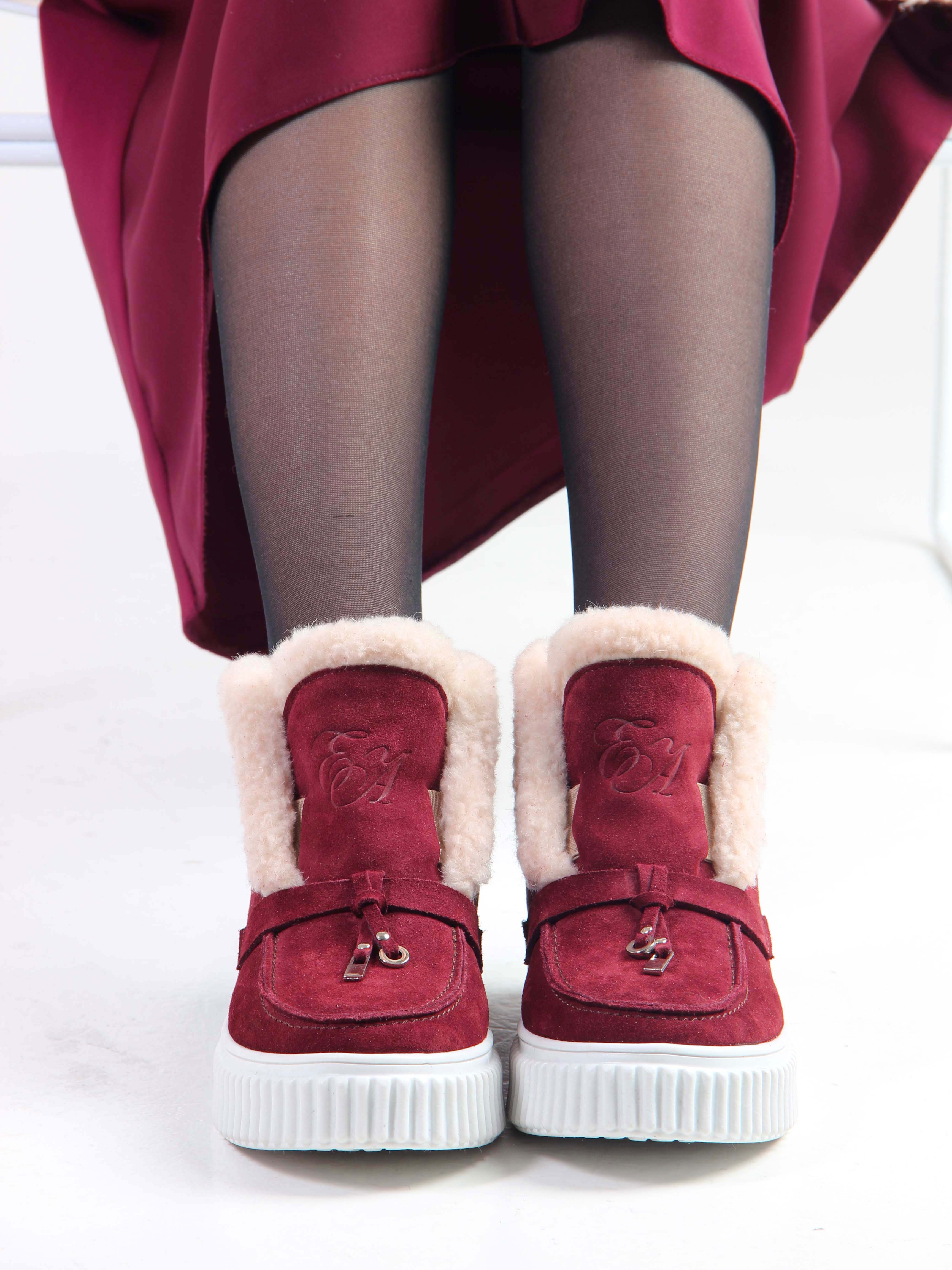 картинка Ботинки ED'ART 307.от11'w. бордовый замша от интернет магазина