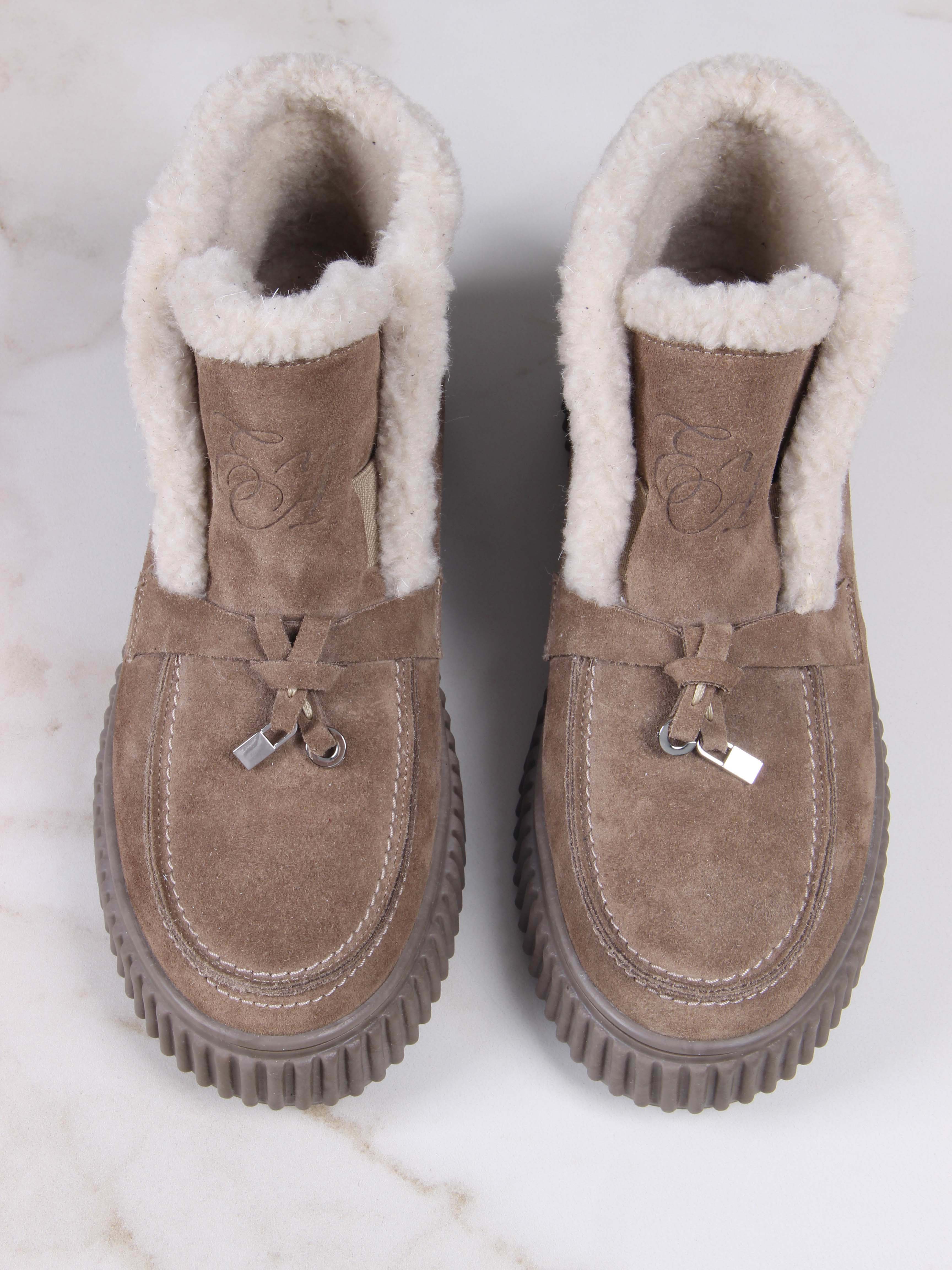 картинка Ботинки ED'ART 307.от11'br. коричневый капучино замша от интернет магазина