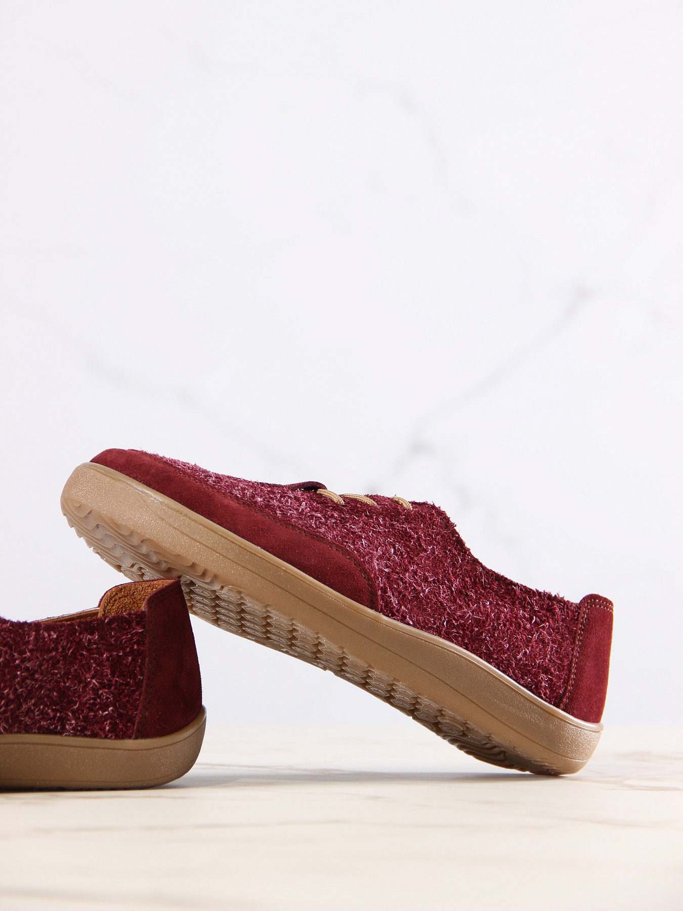 картинка Босоногие туфли ED'ART 188.nata'br.Бордовый джангл+бордовая замша от интернет магазина