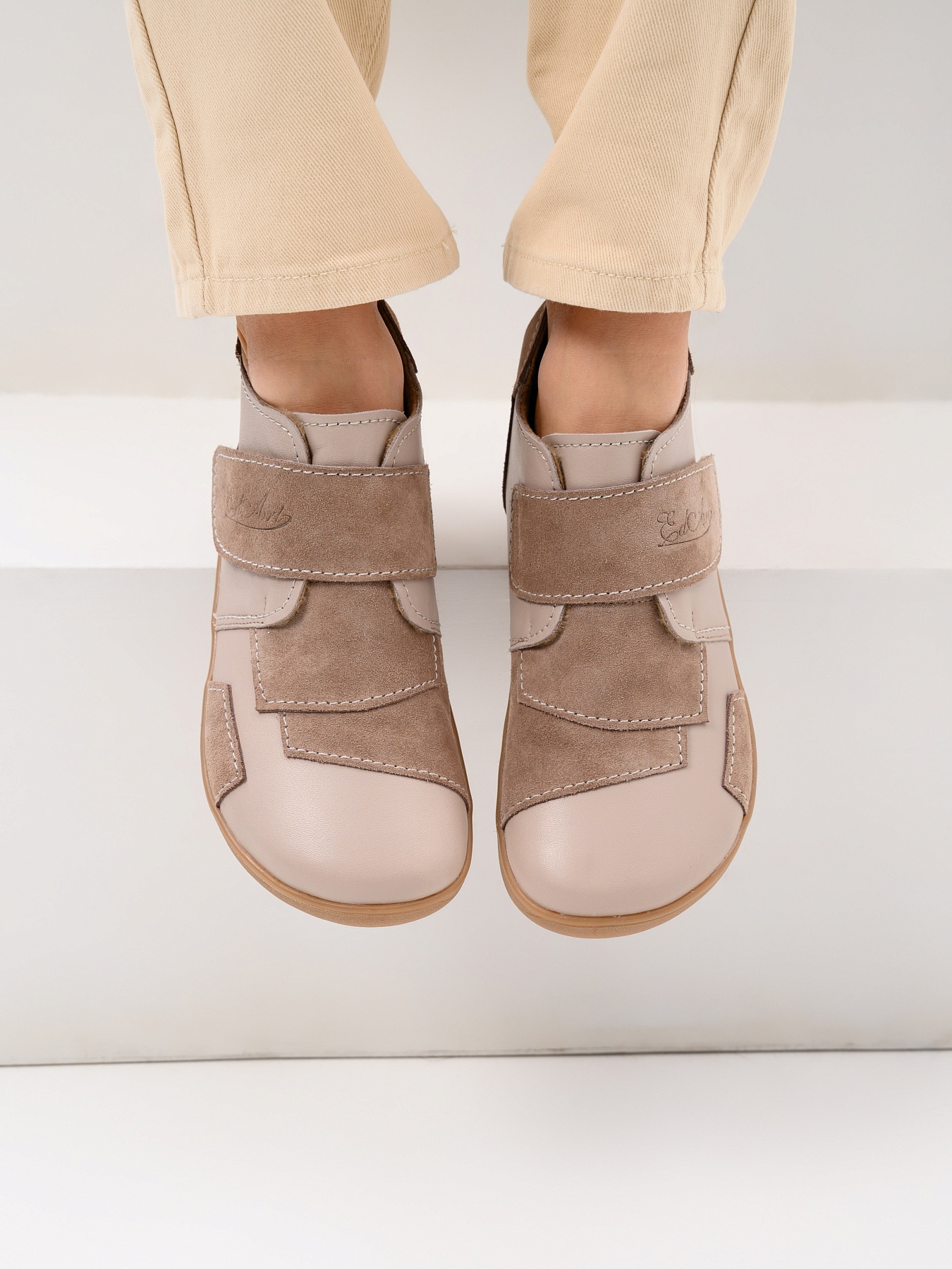 картинка Босоногие ботинки  ED'ART 206.NATA'br.Визон+капучино замша от интернет магазина