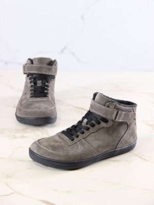 Кеды босоногие замшевые серые