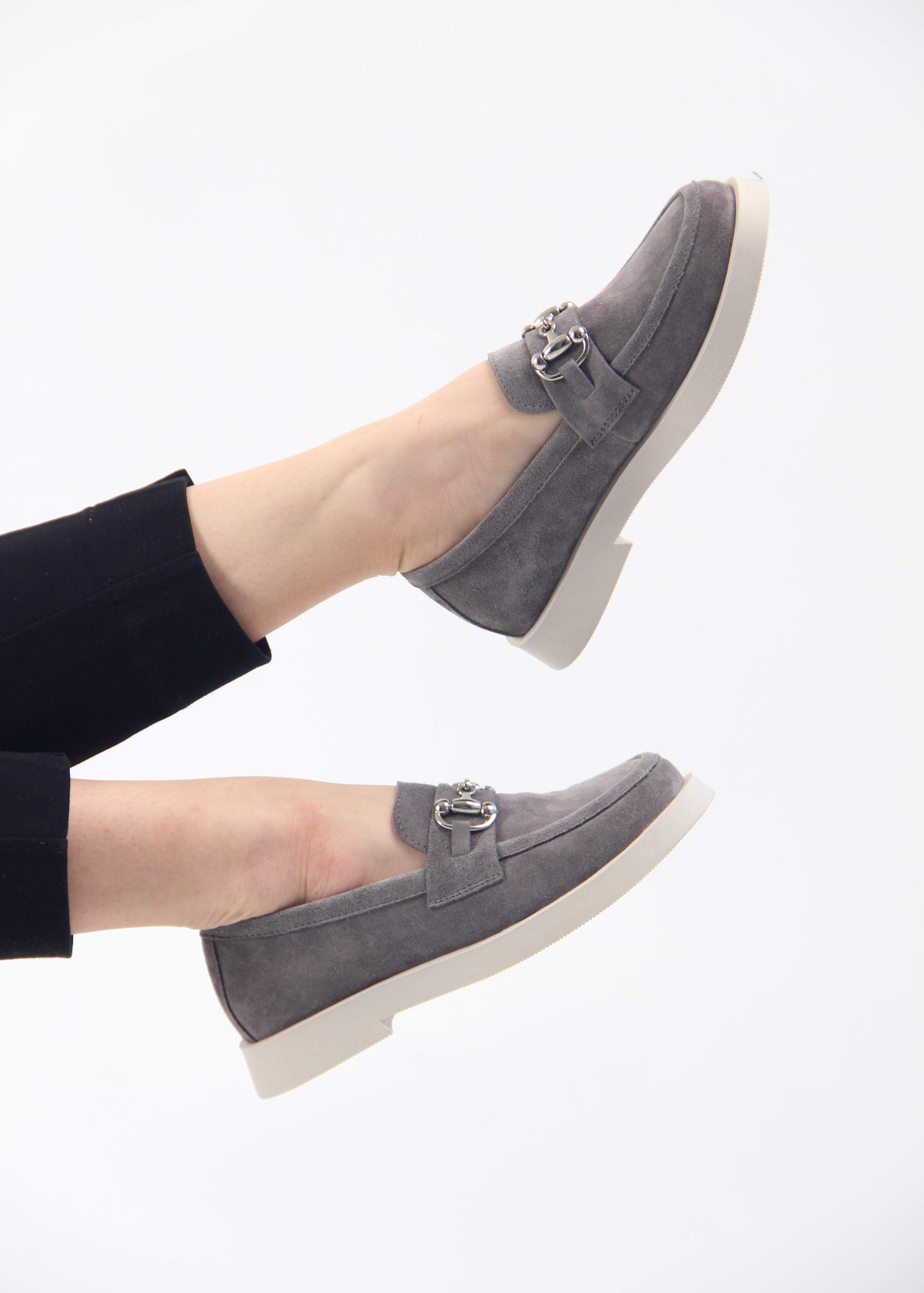 картинка Лоферы туфли ED'ART 172.1841'be. серая замша от интернет магазина