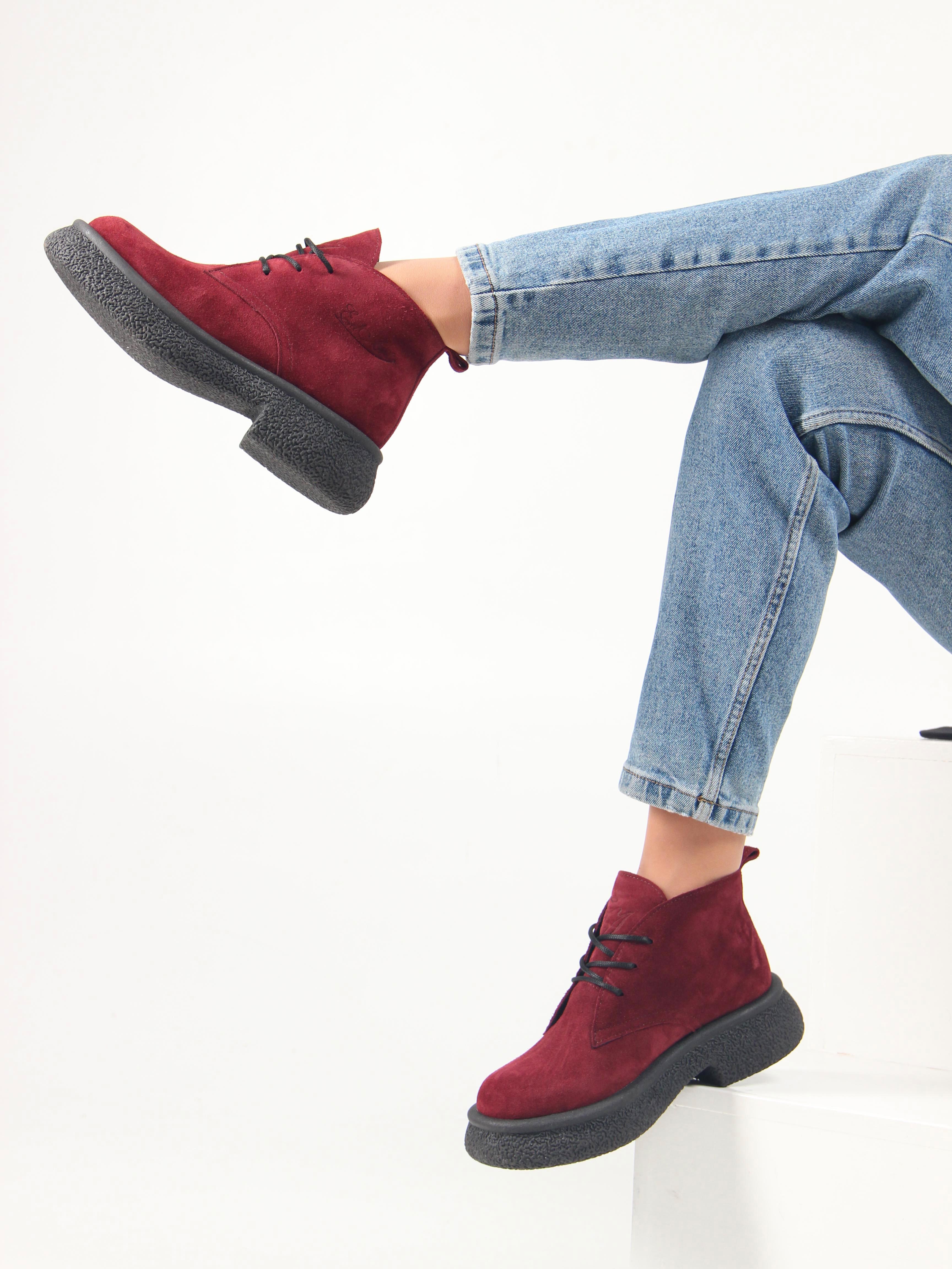 картинка Ботинки ED'ART 308.агата'bl. бордo замша от интернет магазина