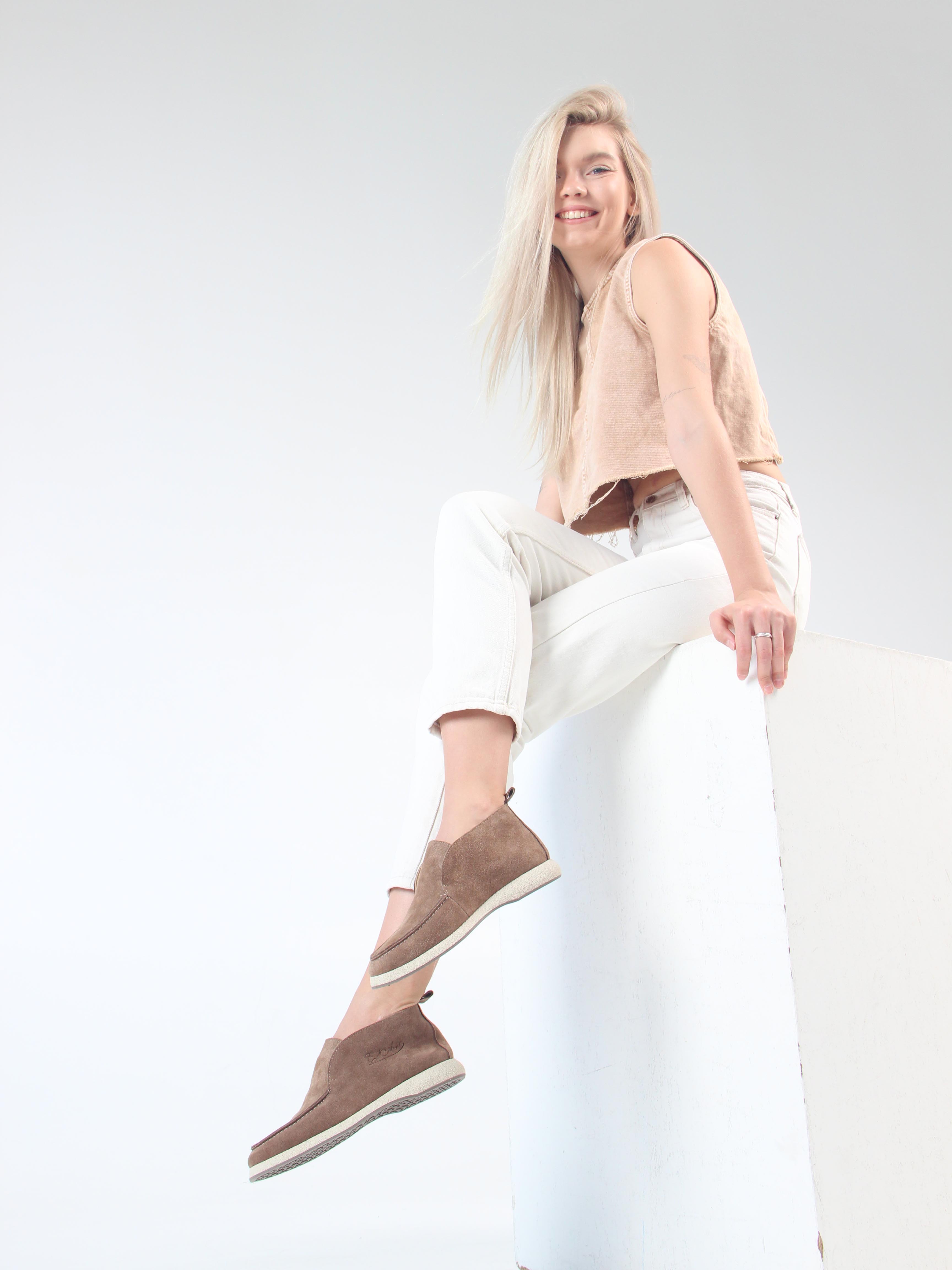 картинка Полуботинки ED'ART 207.1607'be. коричневый капучино замша от интернет магазина