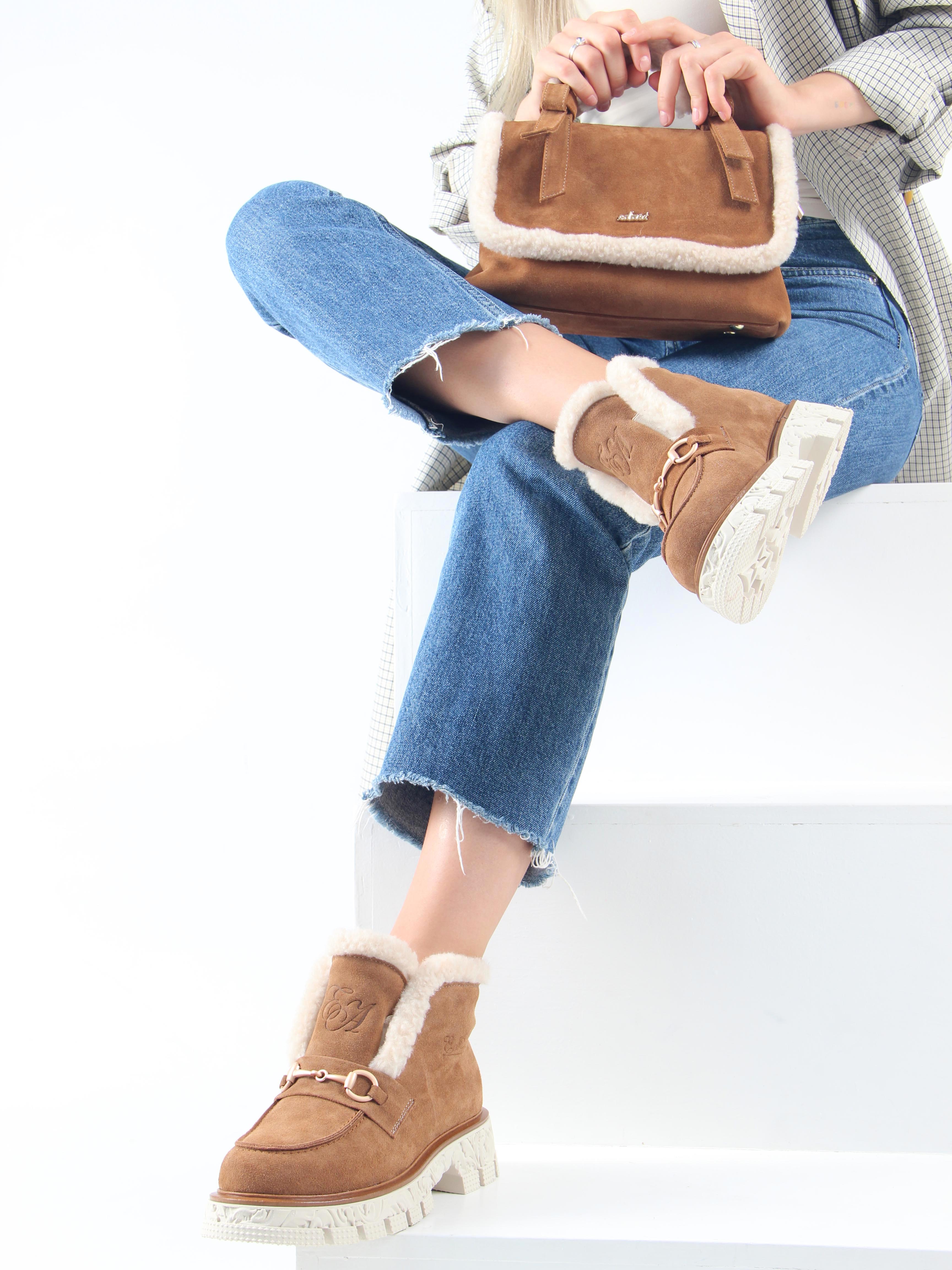 картинка Ботинки ED'ART 307. PODYUM141 'be.светло коричневый замша от интернет магазина