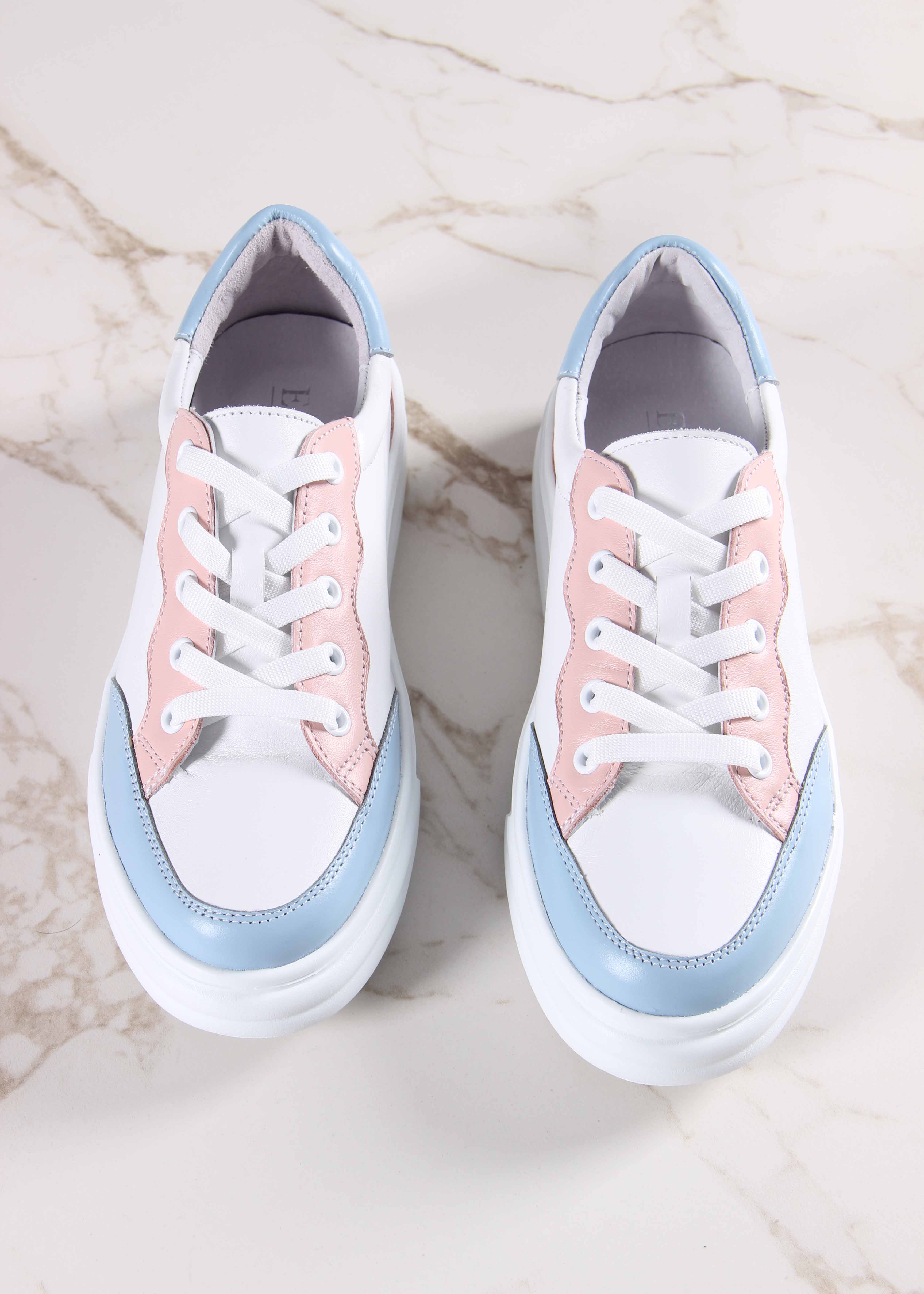 картинка Кеды ED'ART 148.lusi22'w. Белый-голубой-розовый от интернет магазина