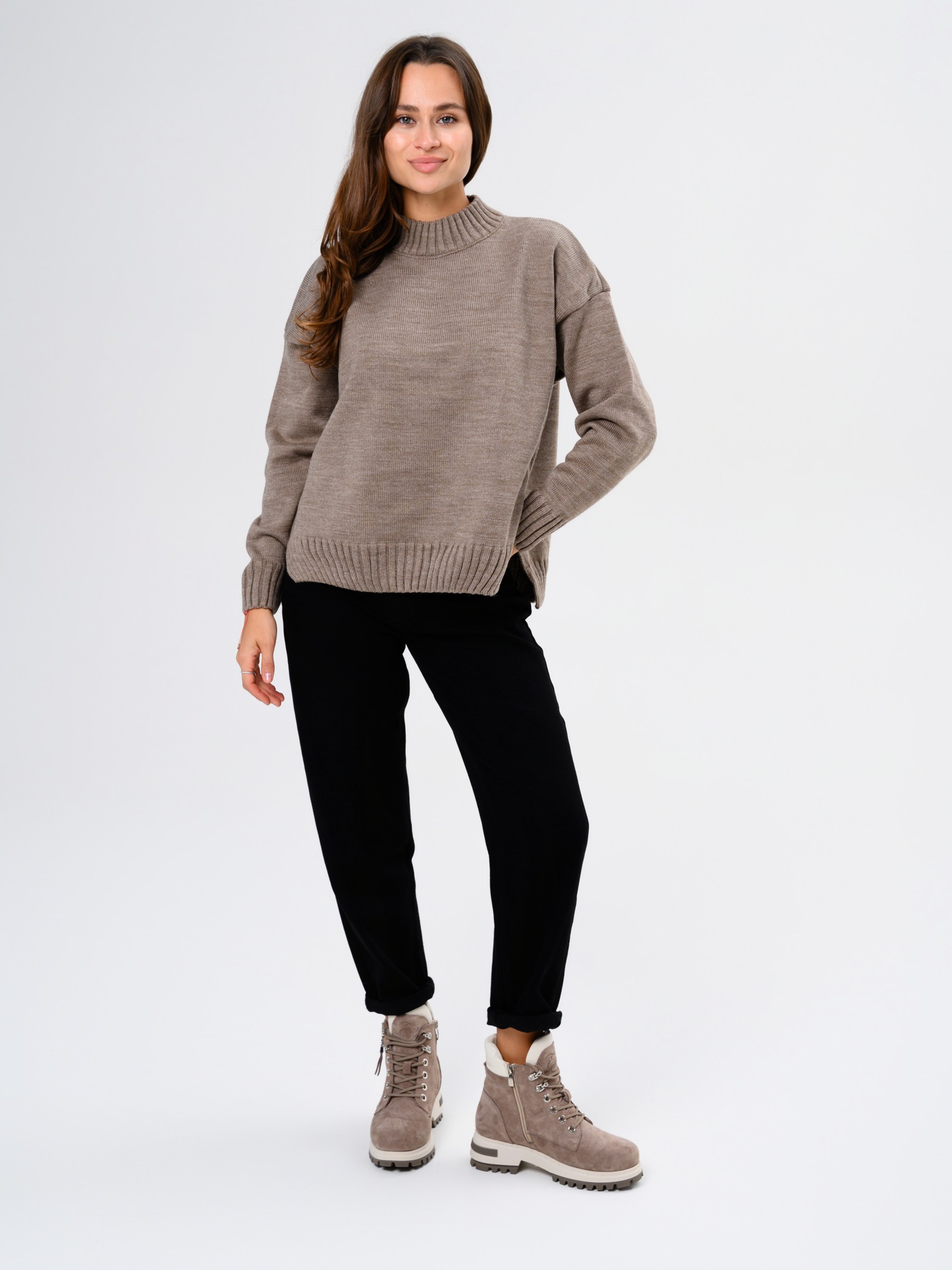 картинка Ботинки ED'ART 261.uno9'br. Капучино замша+бежевый от интернет магазина