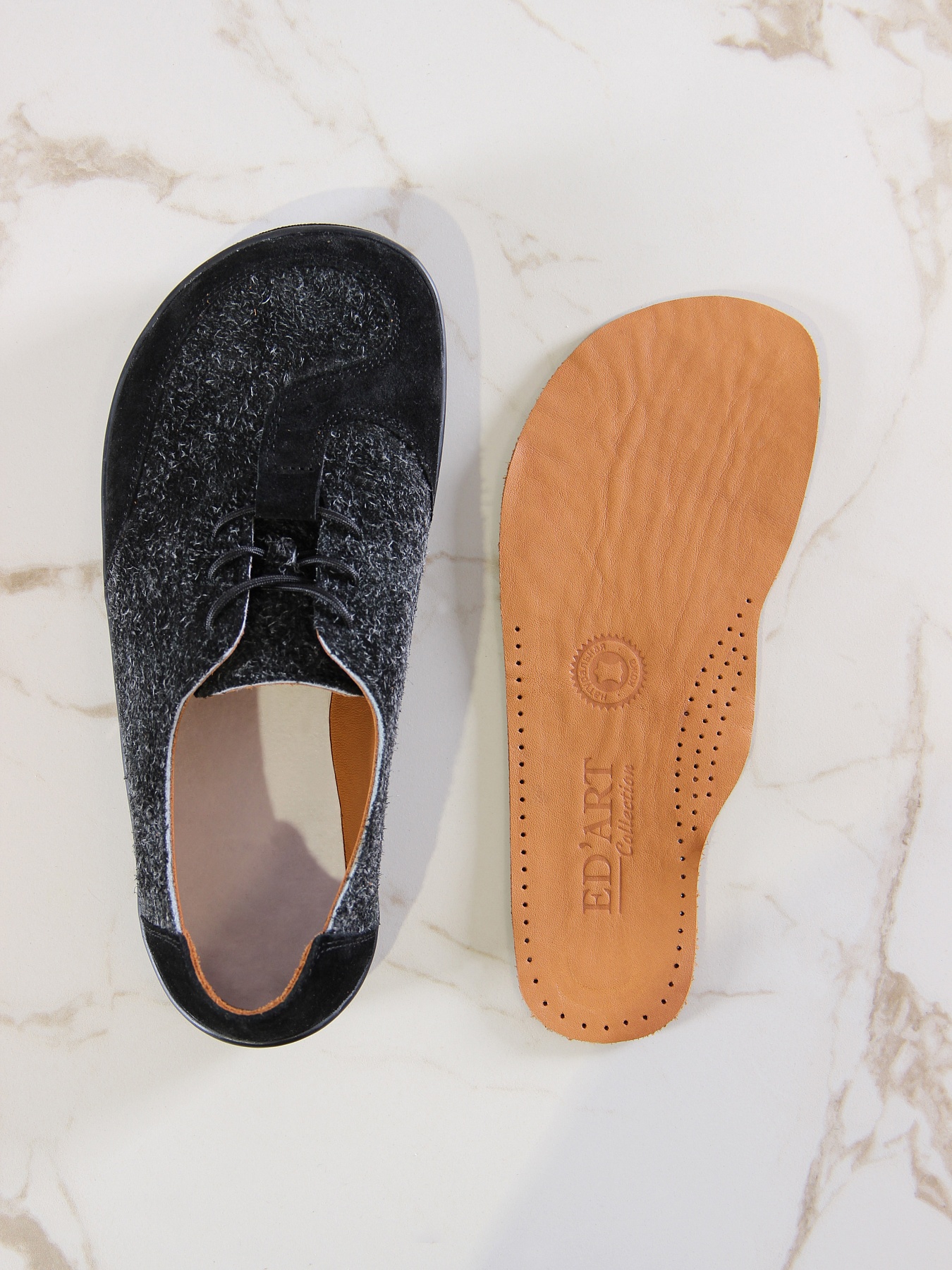 картинка Босоногие туфли ED'ART 188.nata'bl.Черный джангл+черная замша от интернет магазина