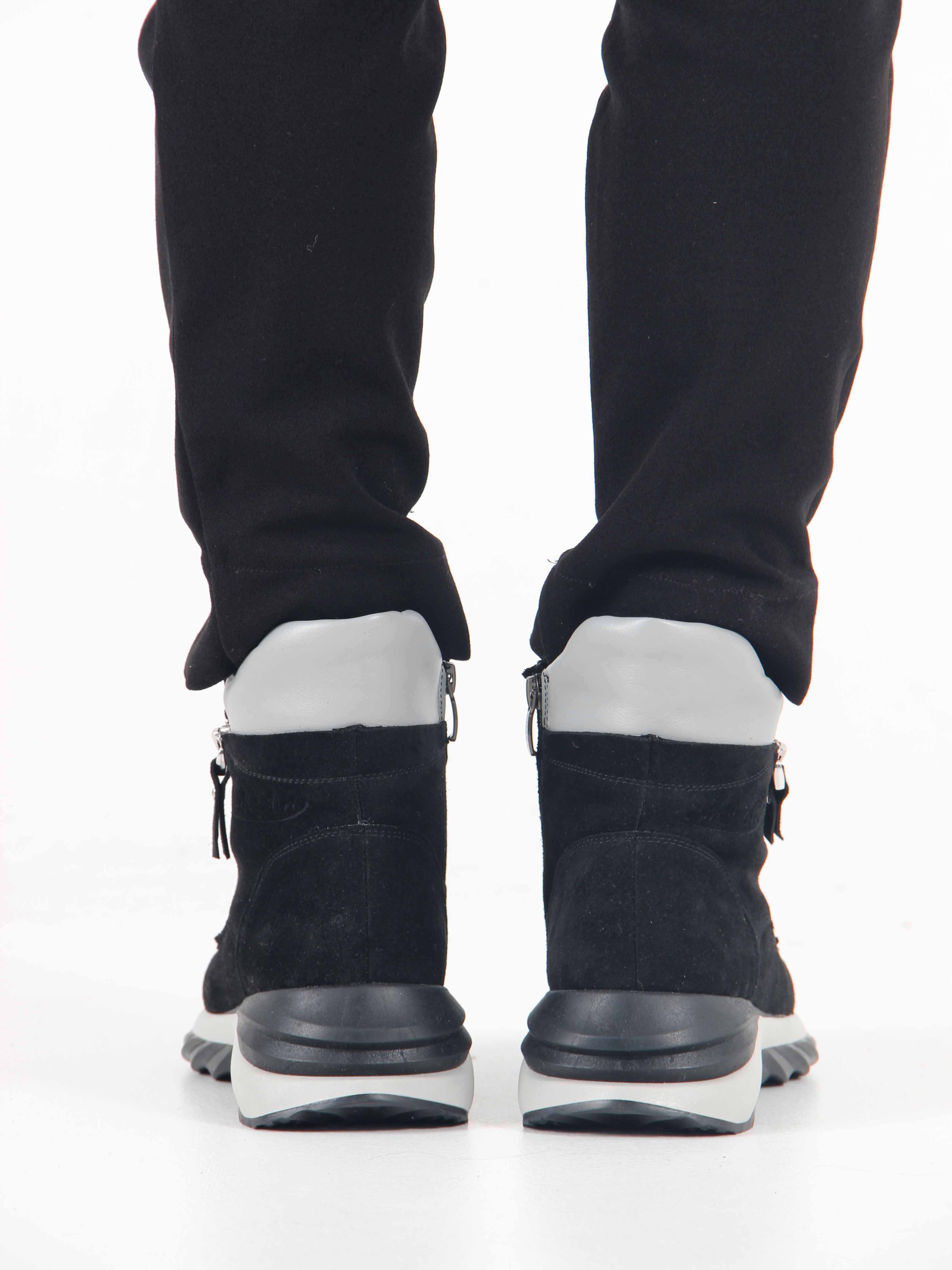 картинка Ботинки ED'ART 261.uno2'bl. черный серый замша от интернет магазина