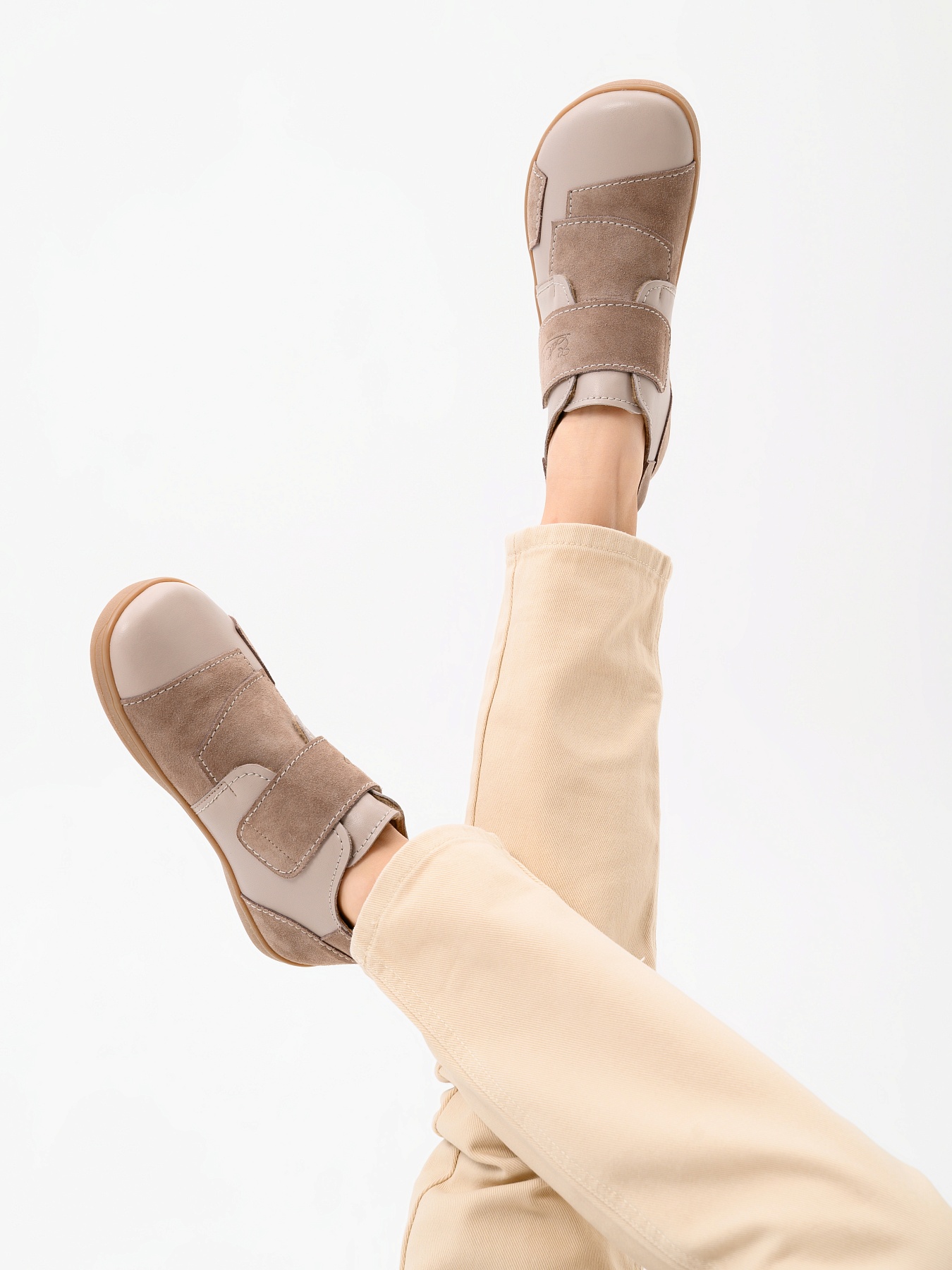 картинка Босоногие ботинки  ED'ART 206.NATA'br.Визон+капучино замша от интернет магазина