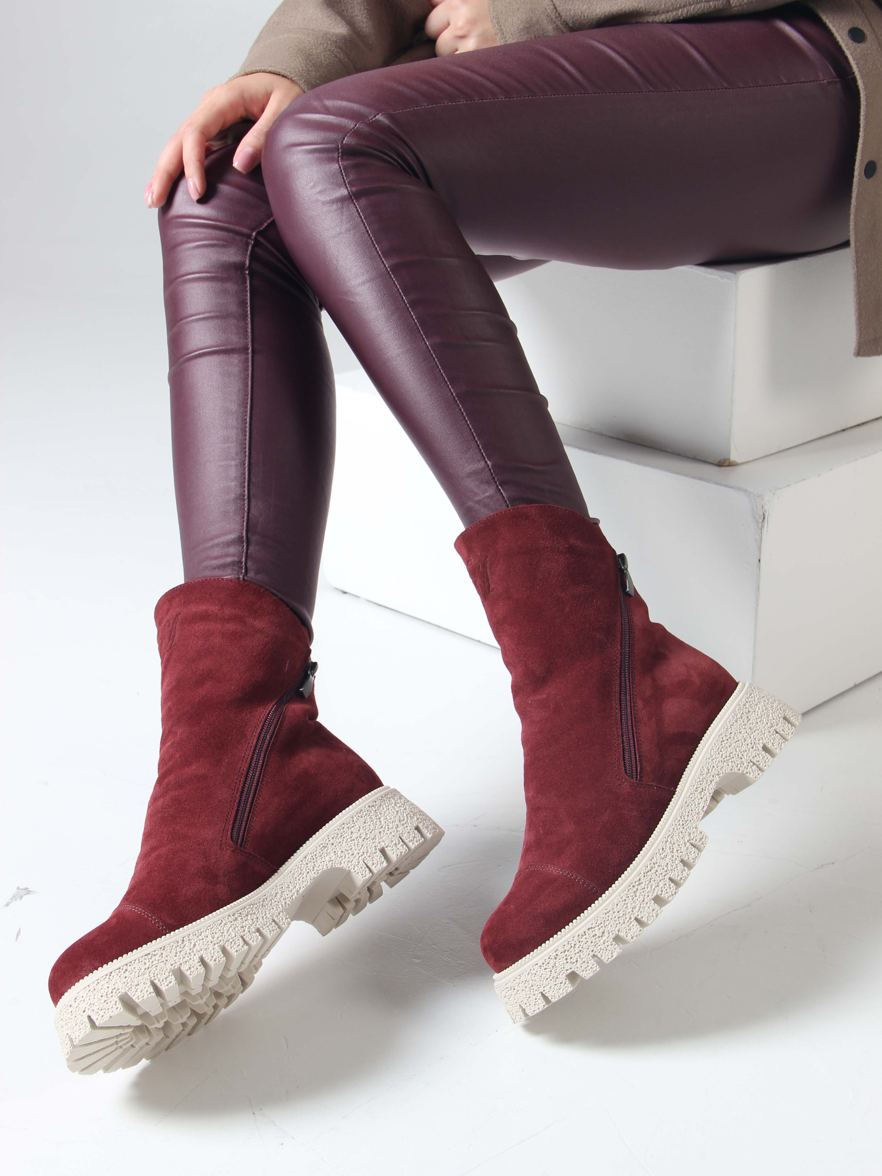 картинка Ботинки ED'ART 233.1541'be. Бордо замша от интернет магазина
