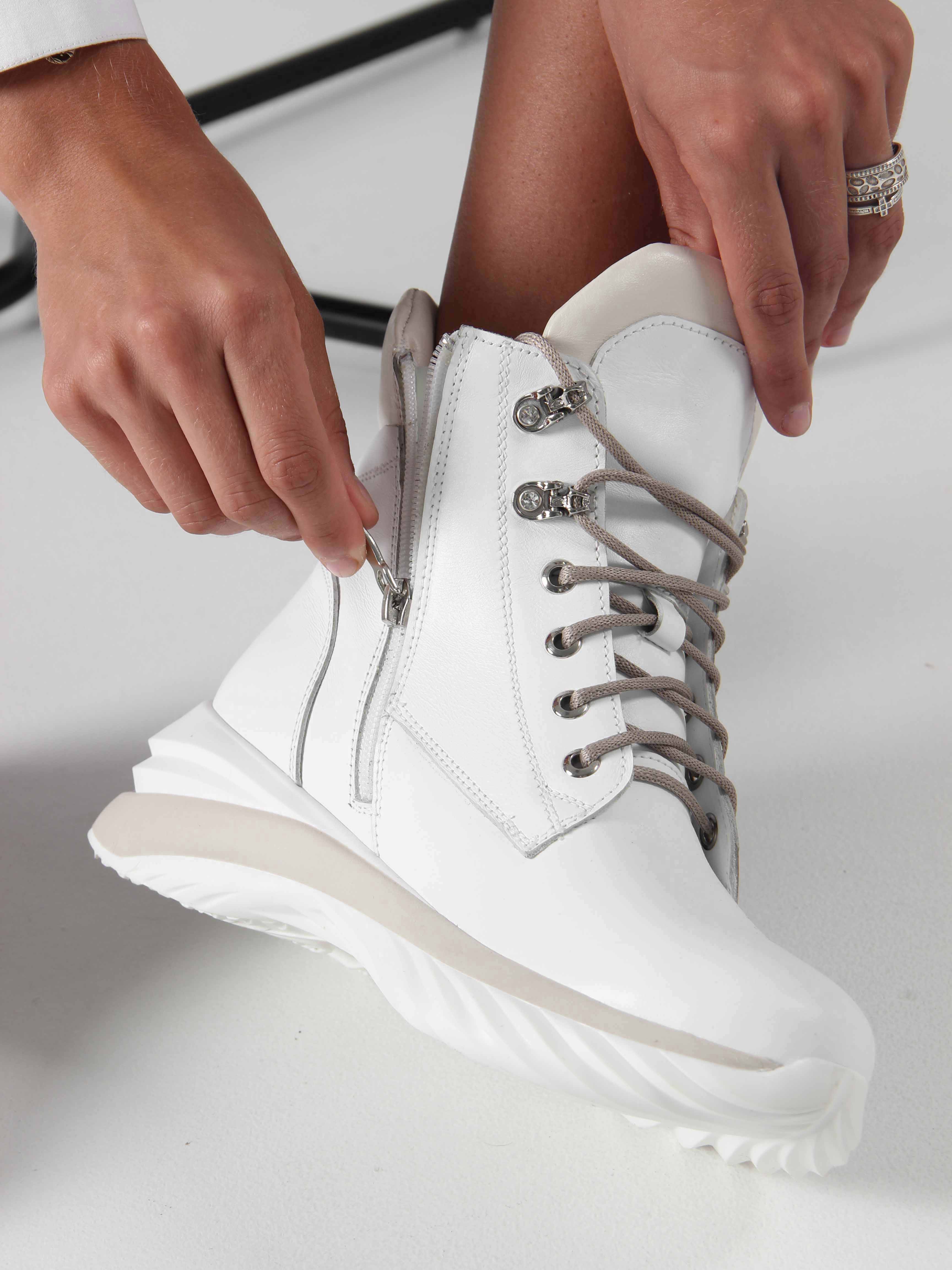 картинка Ботинки ED'ART 261.uno2'w.Белый бежевый от интернет магазина