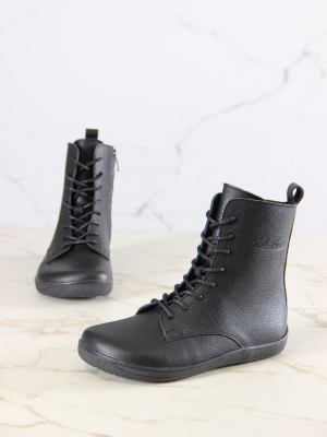 Ботинки босоногие кожаные черные