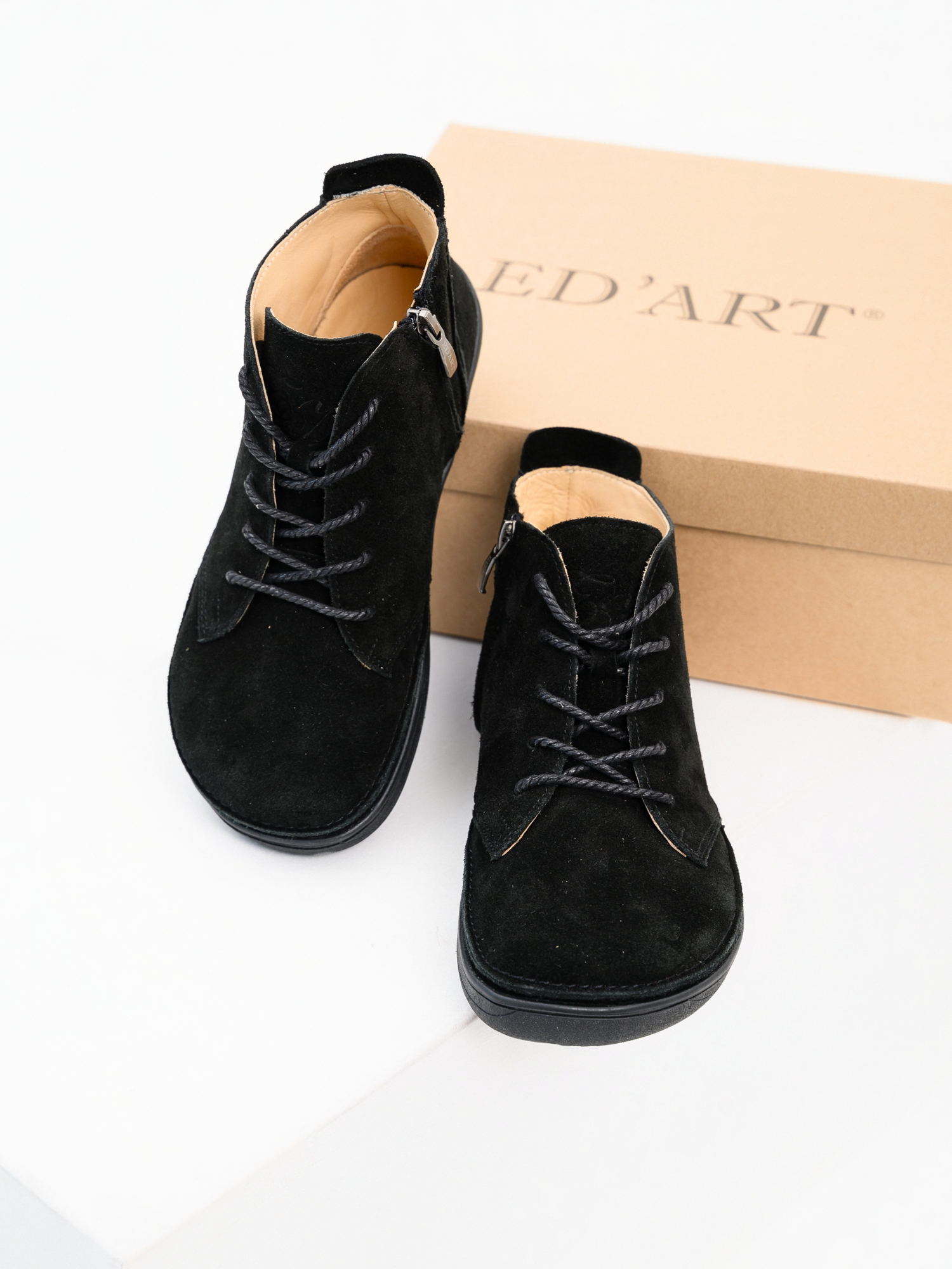 картинка Босоногие ботинки  ED'ART 210.NATA'bl.Черная замша от интернет магазина