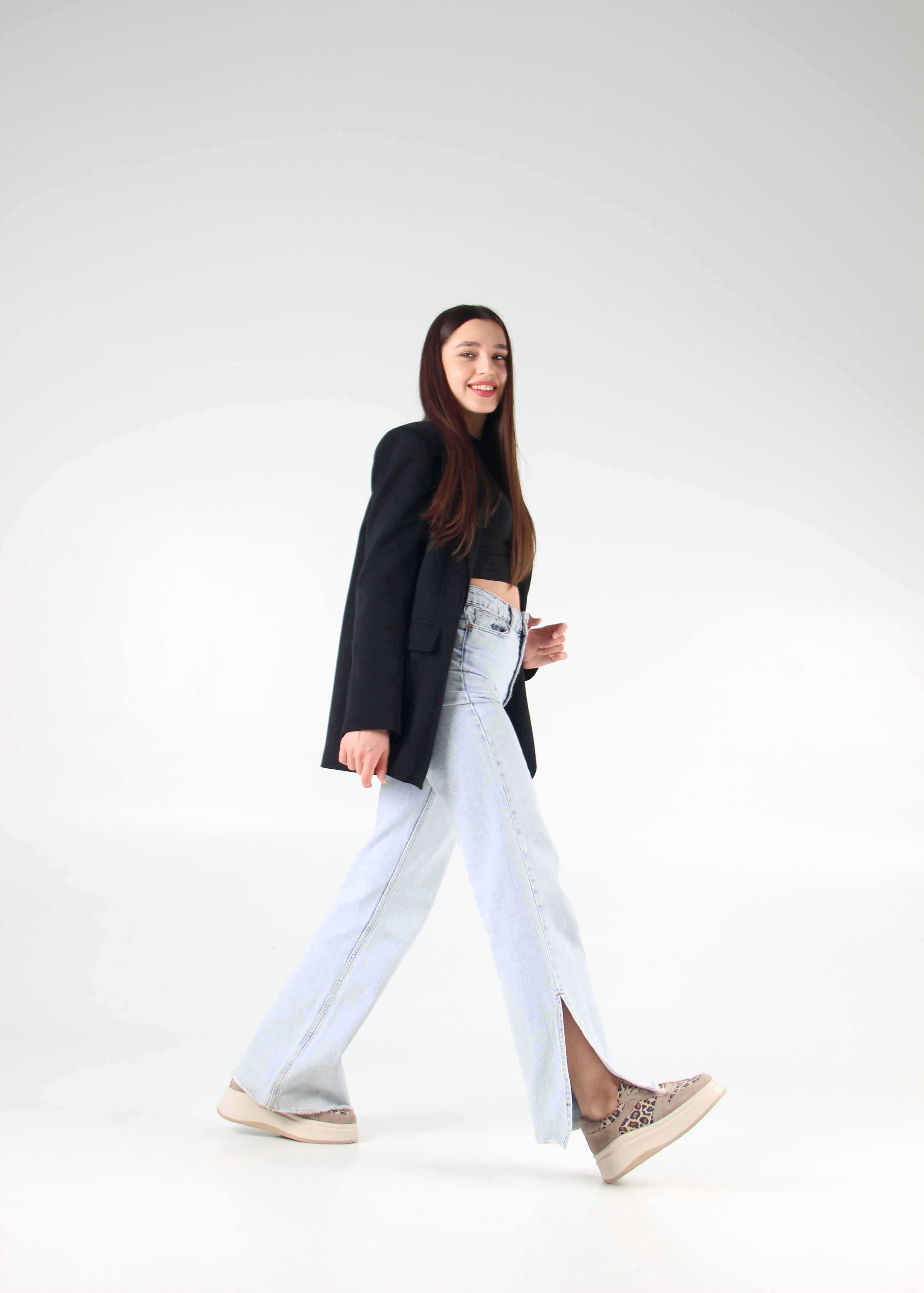 картинка Кроссовки ED'ART 149.24916'be. бежевый леопард ваниль замша от интернет магазина