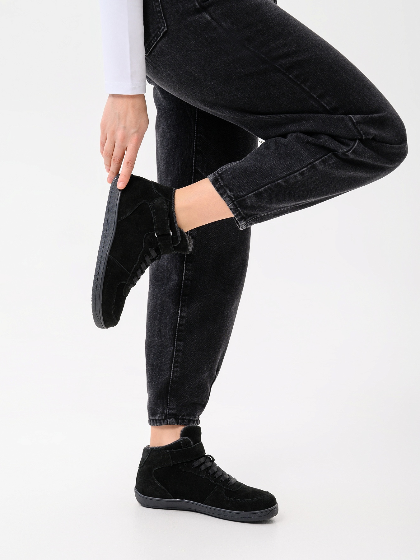 картинка Босоногие ботинки  ED'ART 211.NATA'bl.Черная замша от интернет магазина