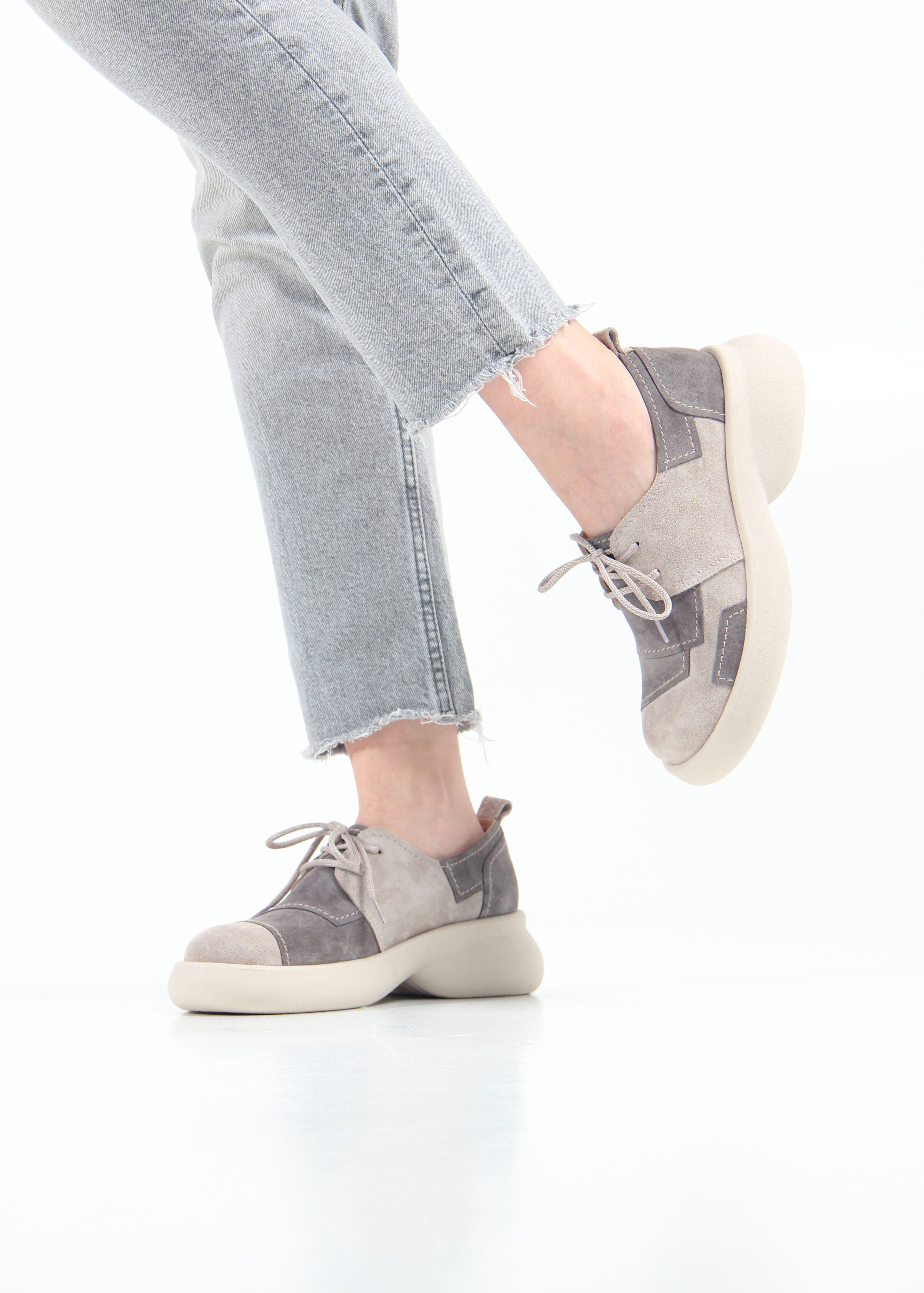 картинка Полуботинки туфли ED'ART 205.927'be. Каменный замша Серый замок от интернет магазина