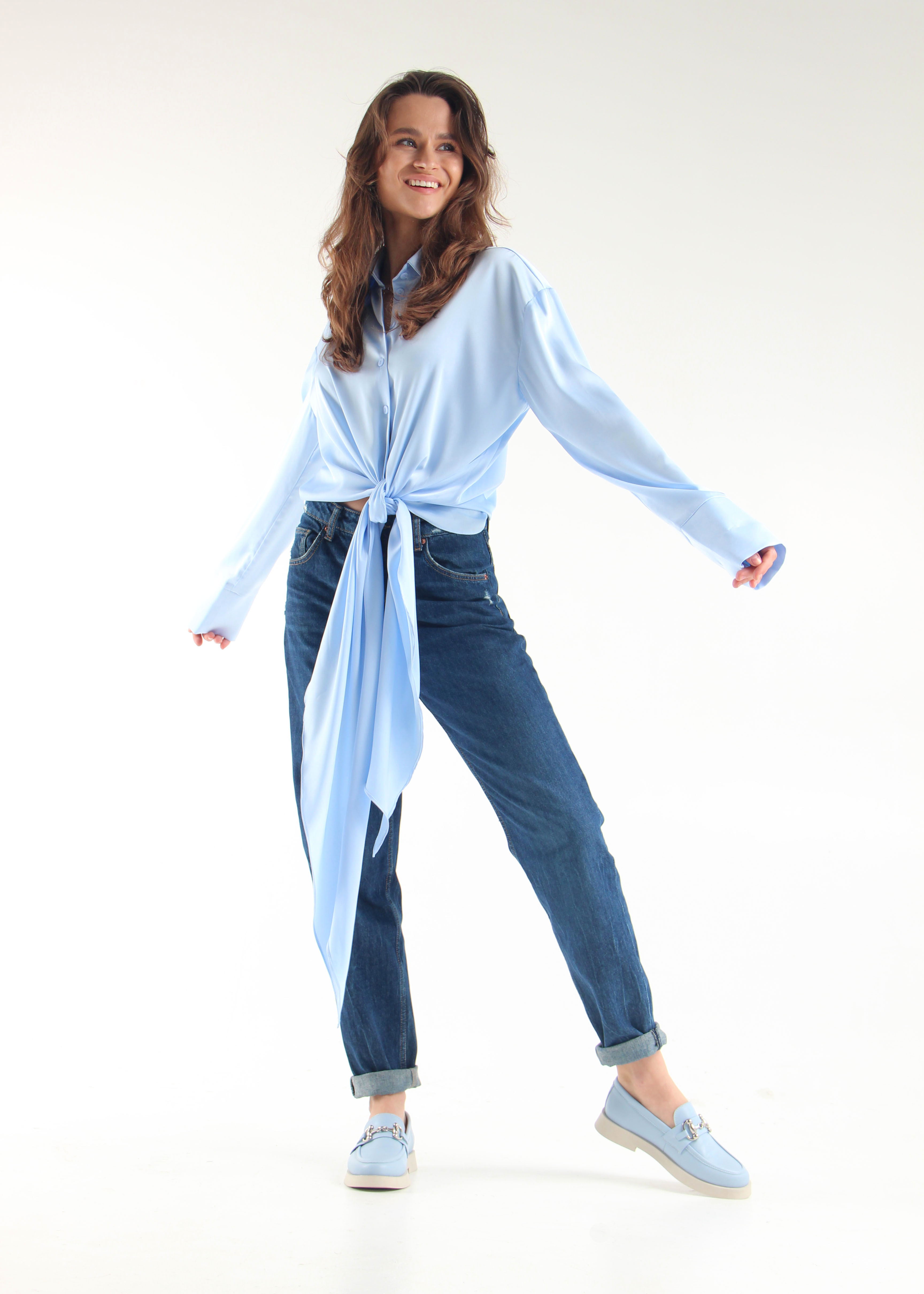 картинка Лоферы туфли ED'ART 172.1841'be. голубой ангел кожа от интернет магазина