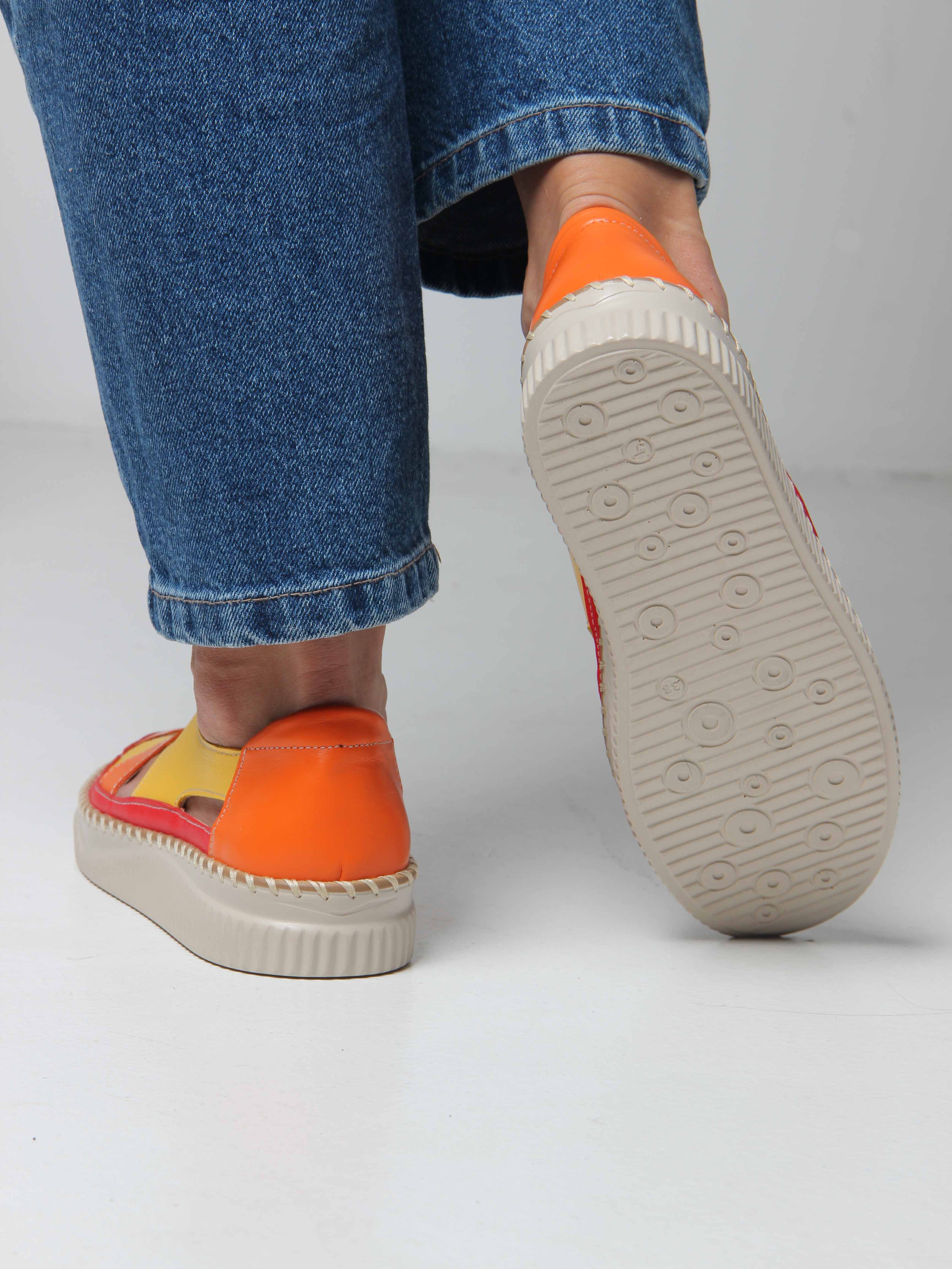 картинка Слипоны ED'ART 116.2500'be. Желтый оранжевый красный от интернет магазина