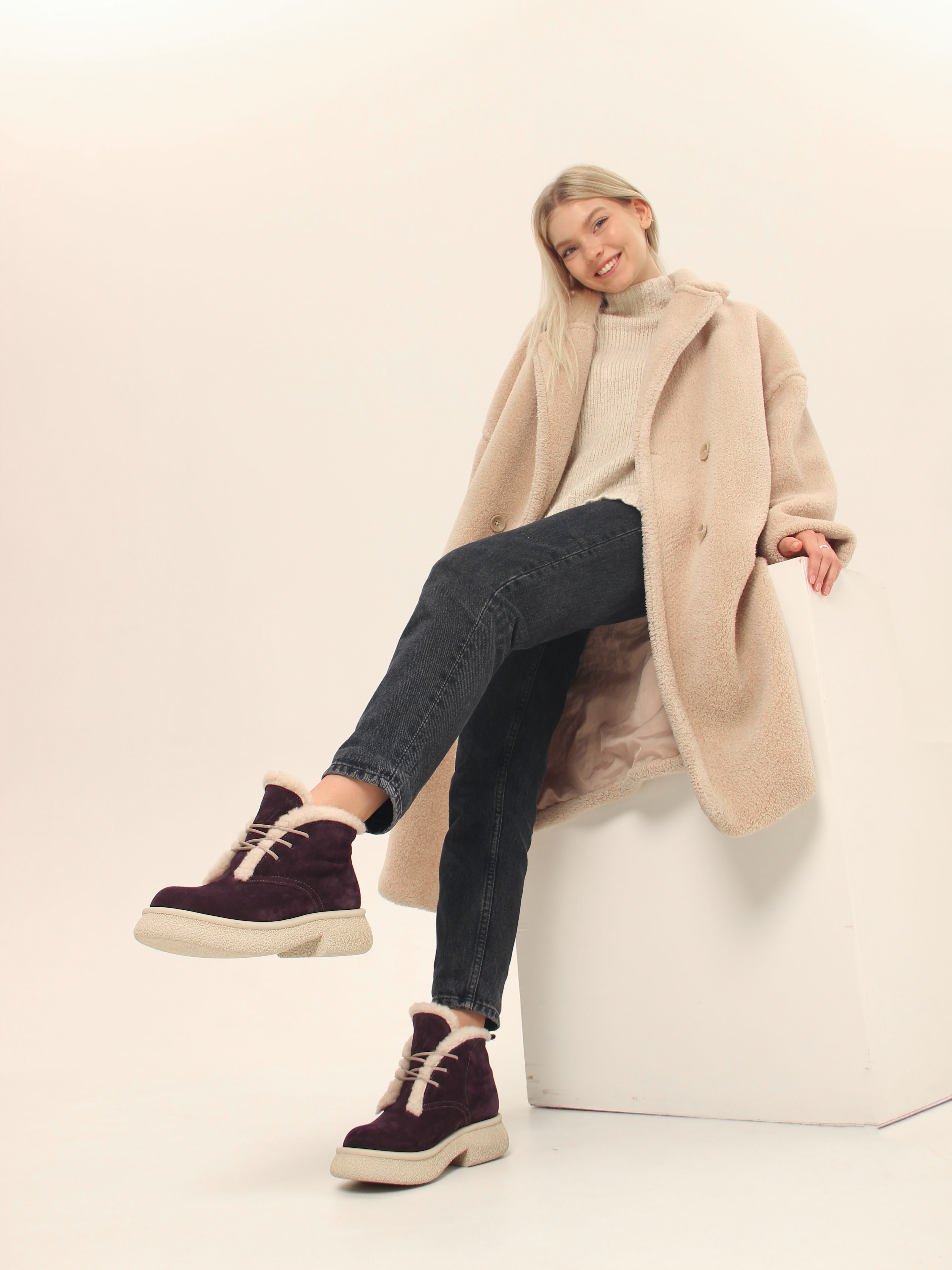 картинка Ботинки ED'ART 308.агата'w. сливовая замша з от интернет магазина