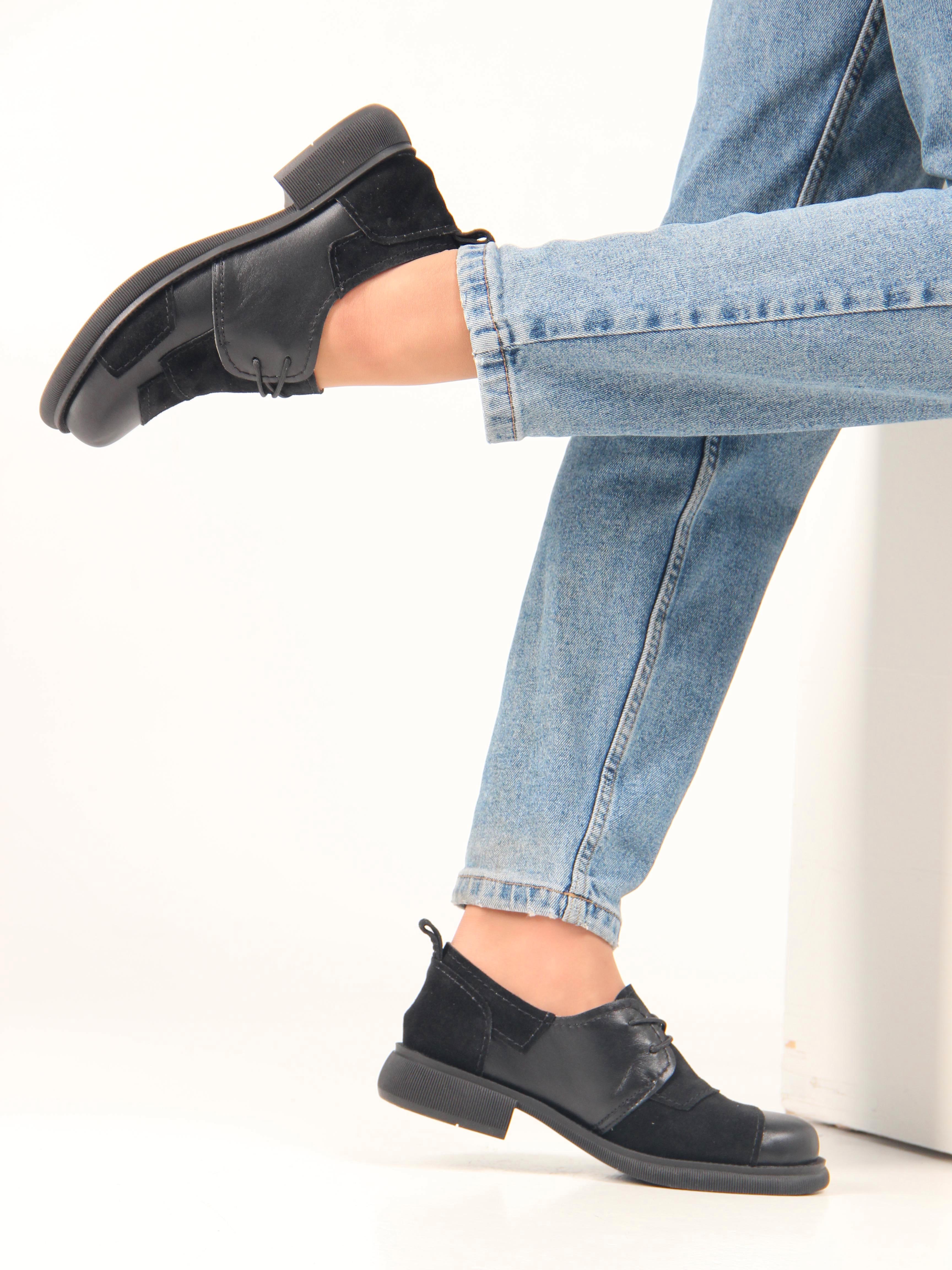 картинка Полуботинки туфли ED'ART 205.патриция'bl. черный черная замша от интернет магазина