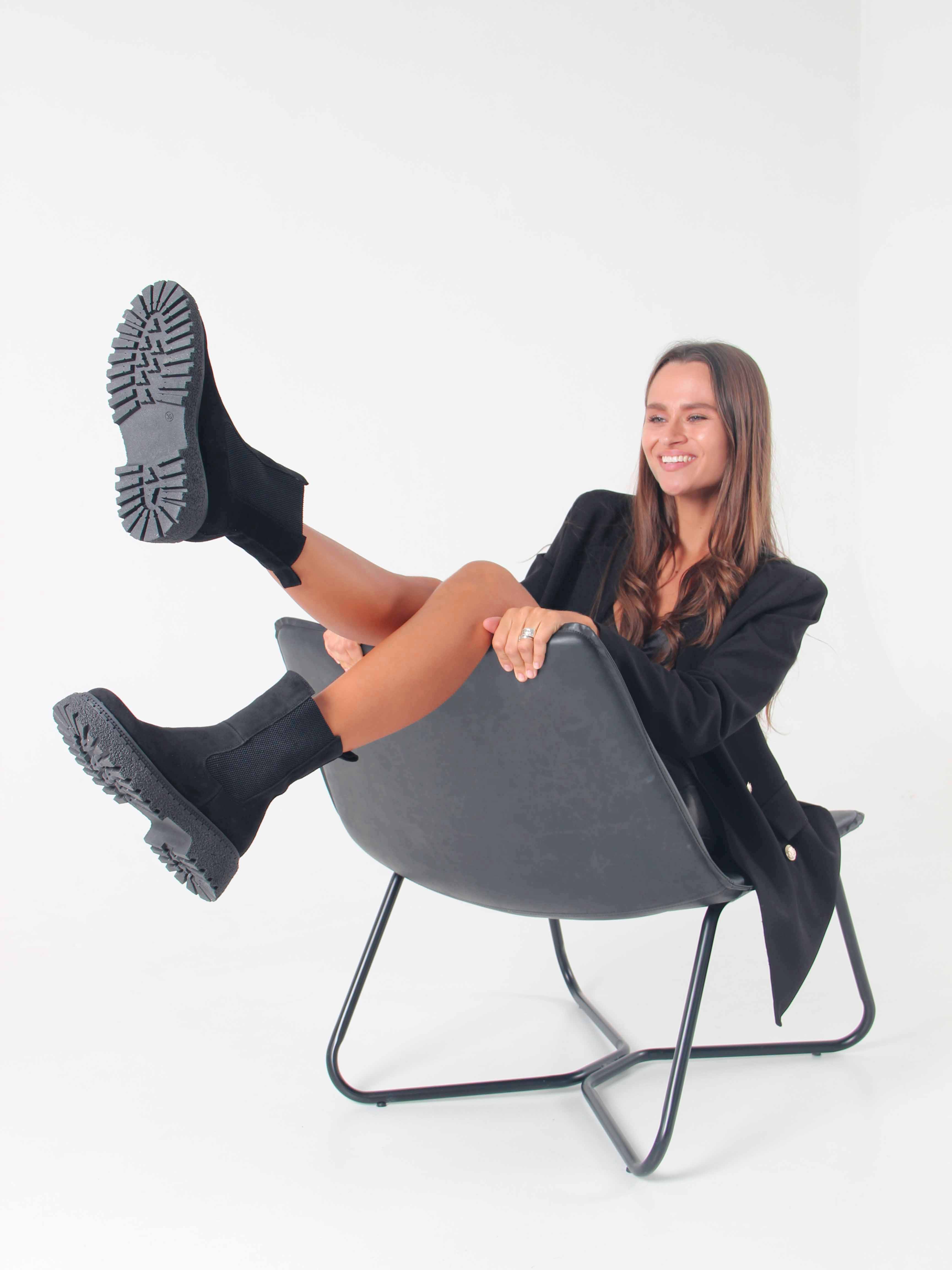 картинка Ботинки ED'ART 334.asteria.bl черный замш от интернет магазина