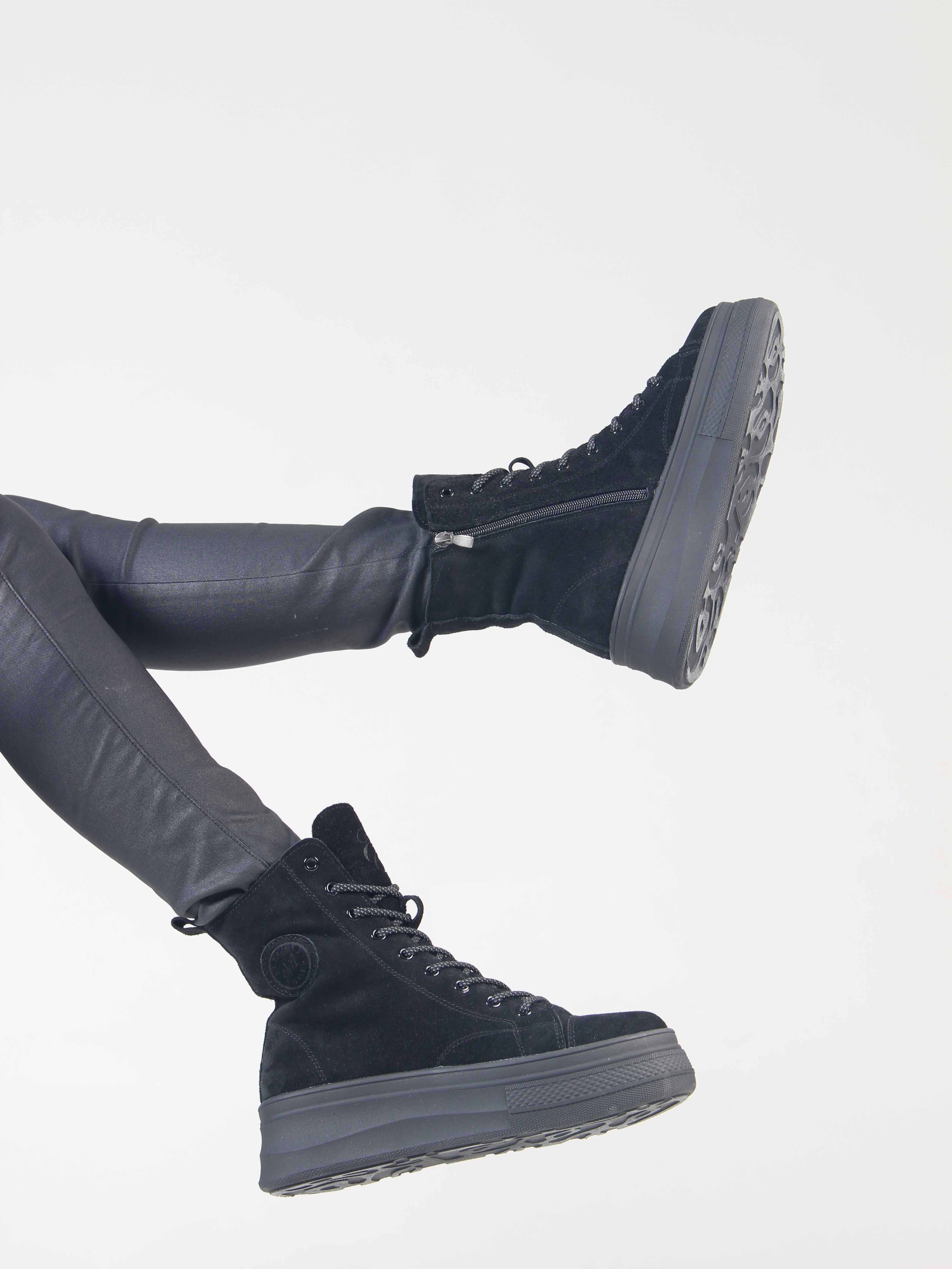 картинка Ботинки ED'ART 215.warm'bl. черные замша от интернет магазина