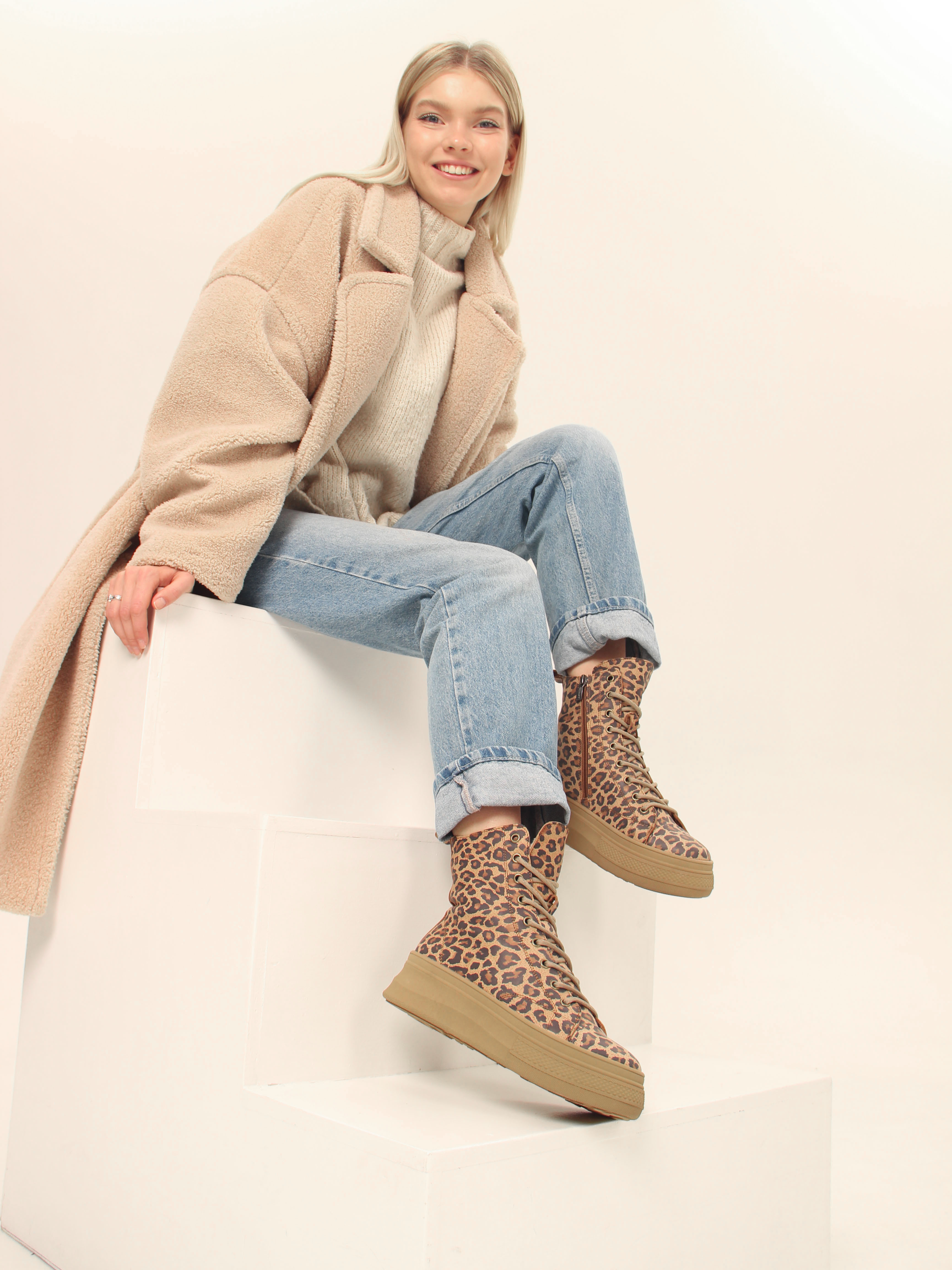 картинка Ботинки ED'ART 215.warm'br. коричневый леопард от интернет магазина