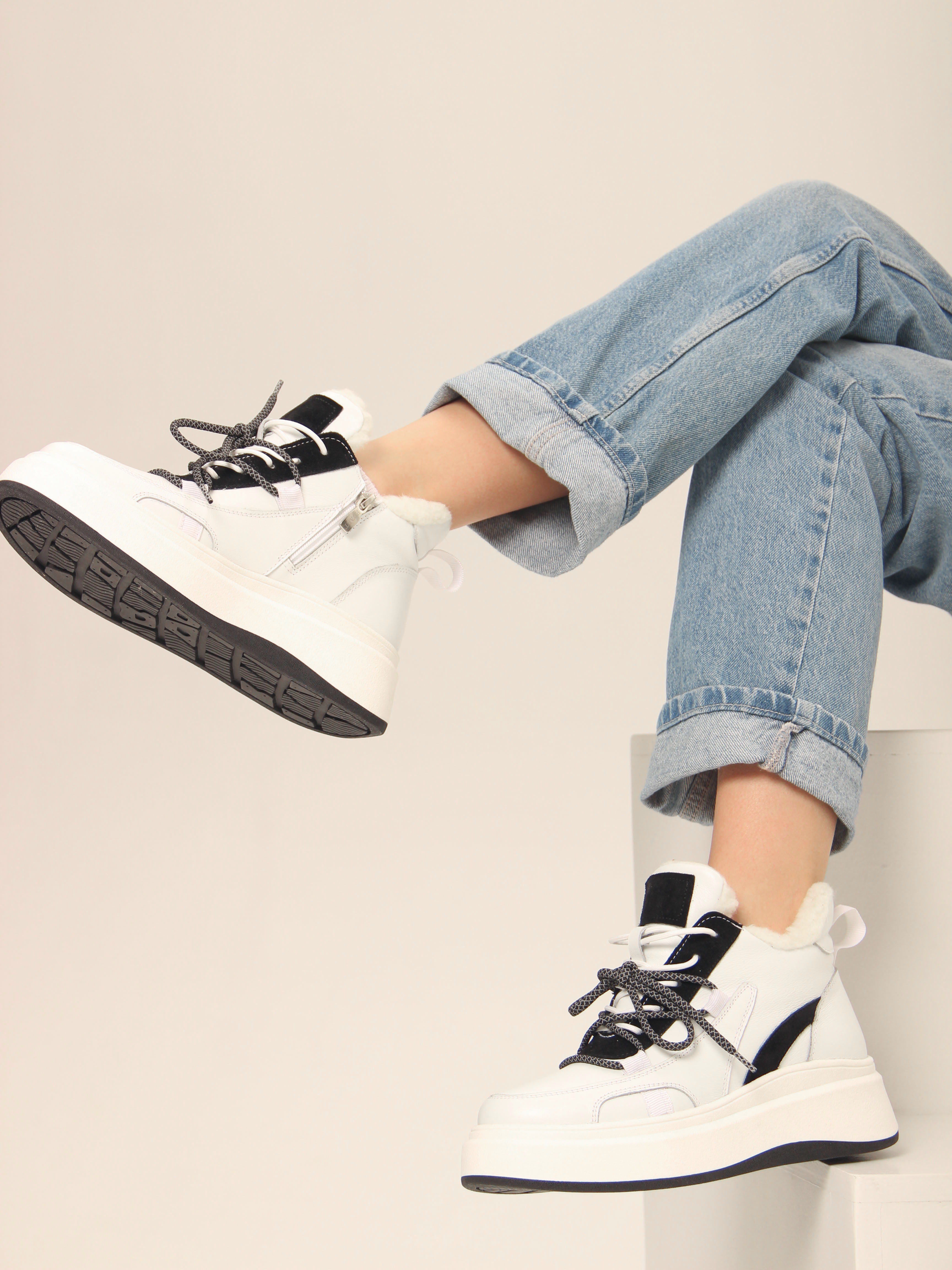 картинка Ботинки ED'ART 229.windy'w. белый черный от интернет магазина