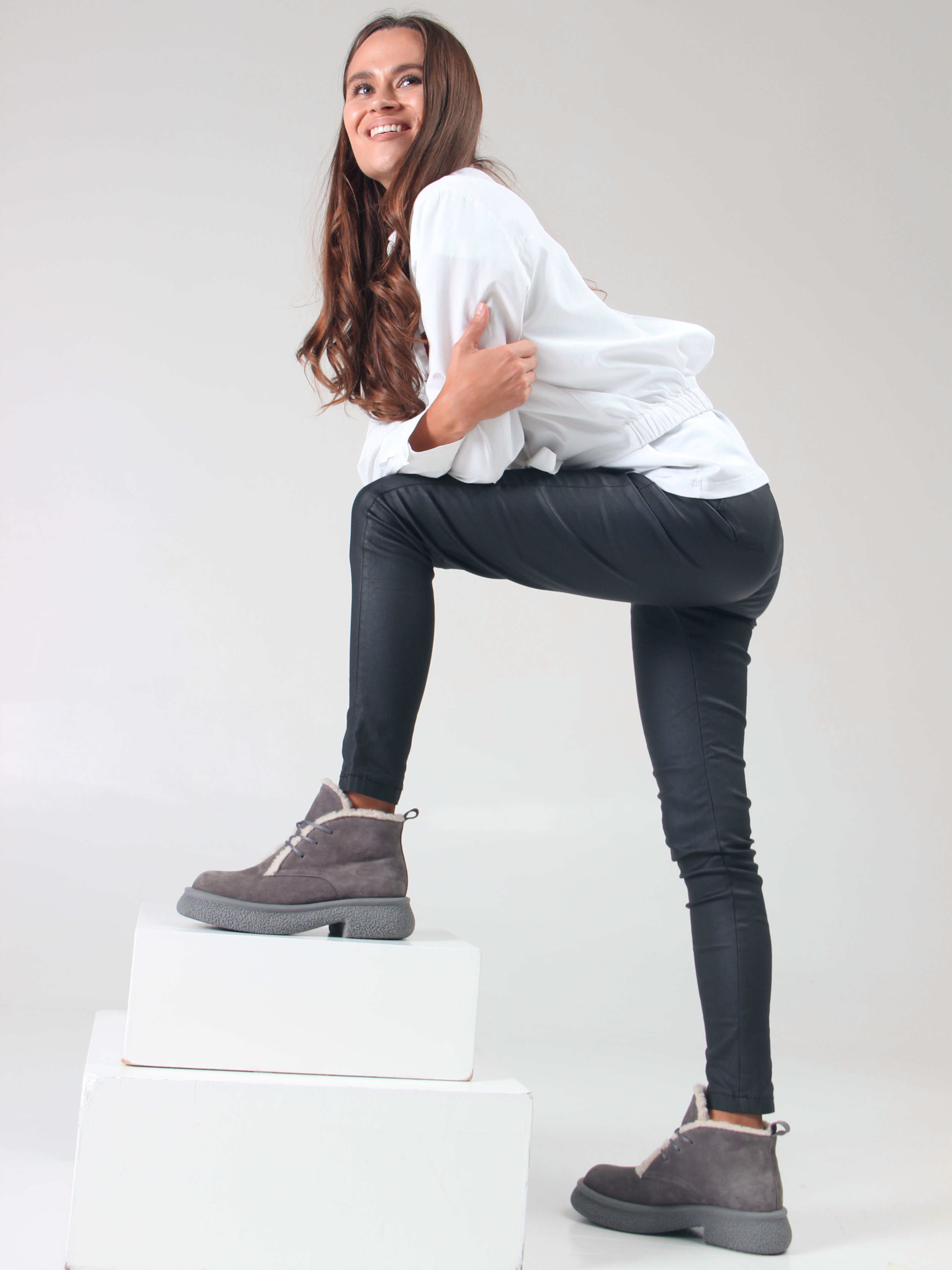 картинка Ботинки ED'ART 308.агата gr. серый замок замша от интернет магазина