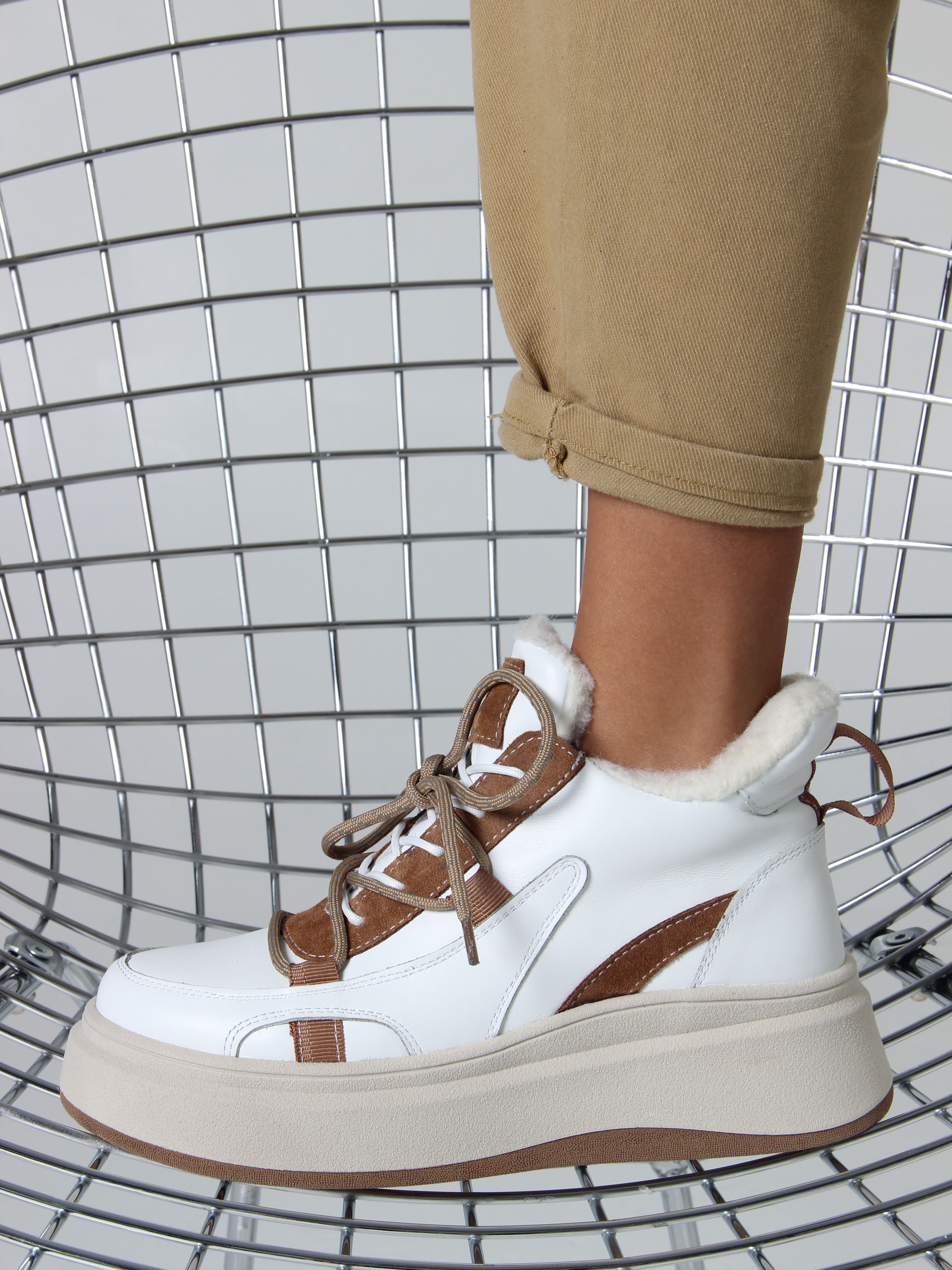 картинка Ботинки ED'ART 229.windy'be. белый коричневый от интернет магазина