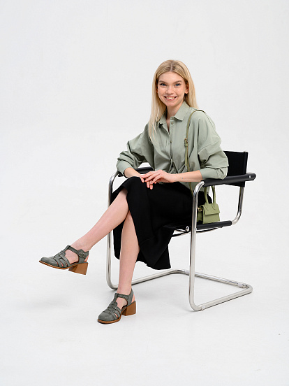 картинка Босоножки ED'ART 5035.23663'bе. Вакса хаки+коричневый от интернет магазина