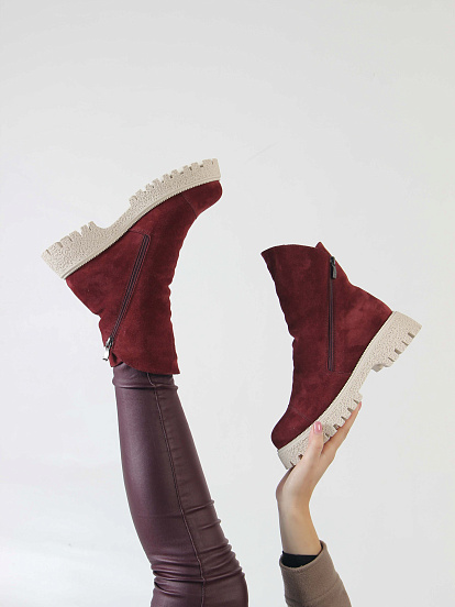 картинка Ботинки ED'ART 233.1541'be. Бордо замша от интернет магазина