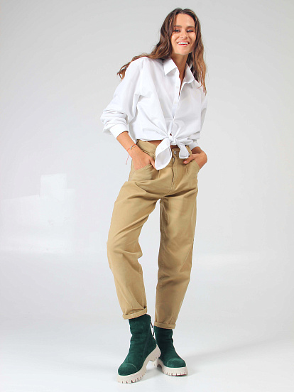 картинка Ботинки ED'ART 233.1541'be. Зеленый замша от интернет магазина