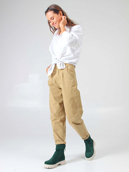 картинка Ботинки ED'ART 233.1541'be. Зеленый замша от интернет магазина