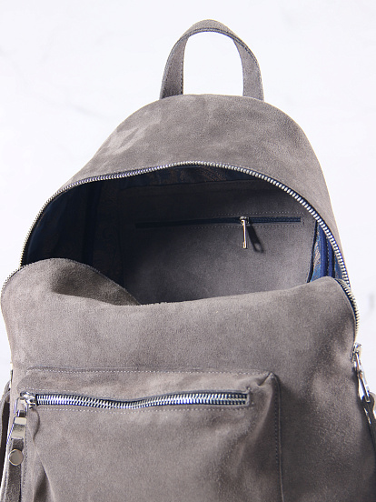 картинка Рюкзак ED'ART r01.серый замок замша от интернет магазина