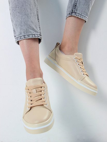 картинка Кеды ED'ART 158.paloma'be/w. Бежевый от интернет магазина