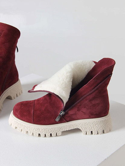 картинка Ботинки ED'ART 233.1541'be. Бордо замша от интернет магазина