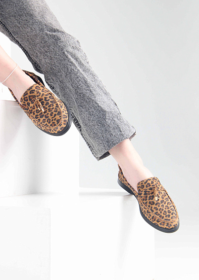 картинка Лоферы туфли ED'ART 170.2614'bl. коричневый леопард от интернет магазина
