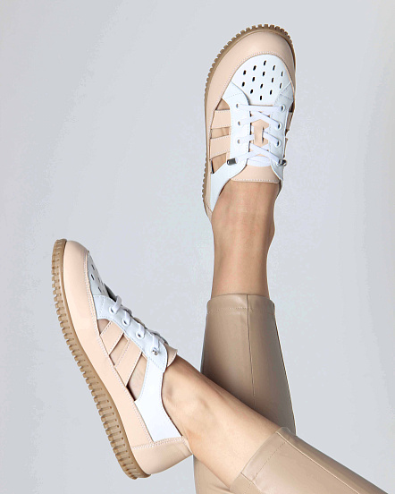 картинка Слипоны ED'ART 165.8000'be. белый-бежевый от интернет магазина