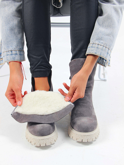 картинка Ботинки ED'ART 233.1541'be. Серый замок от интернет магазина