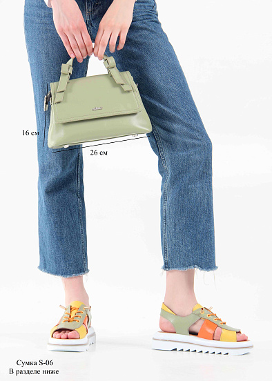 картинка Босоножки ED'ART 2029.2525'w. Авокадо желтый оранжевый от интернет магазина