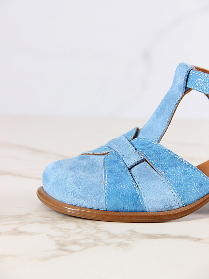 картинка Босоножки ED'ART 5038.23663'bе.Голубой наплак+голубая замша от интернет магазина